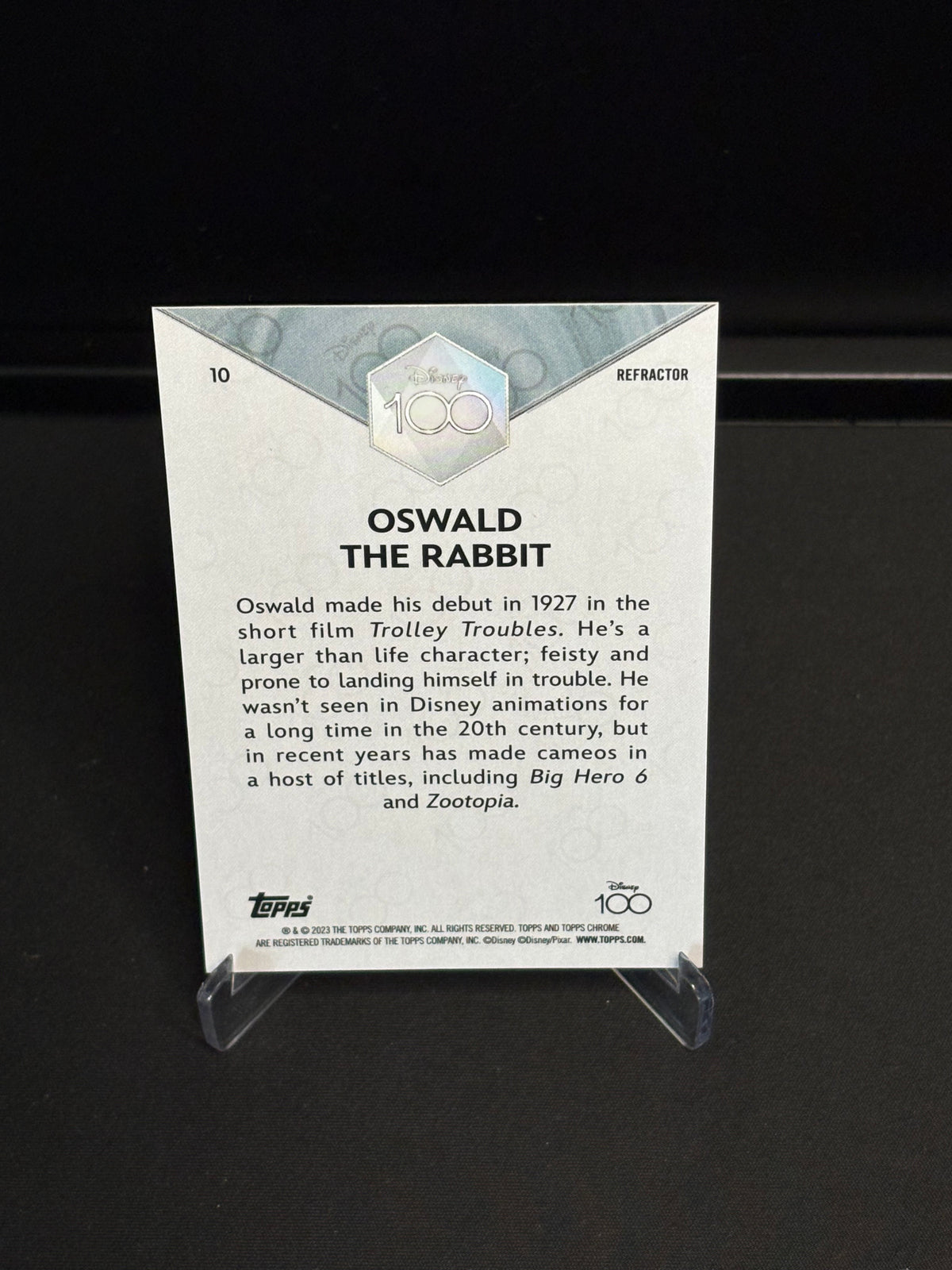 Topps Chrome Disney 100 "Refractor" Oswald The Rabbit #10