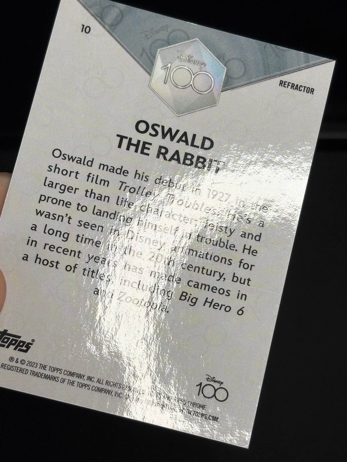 Topps Chrome Disney 100 "Refractor" Oswald The Rabbit #10