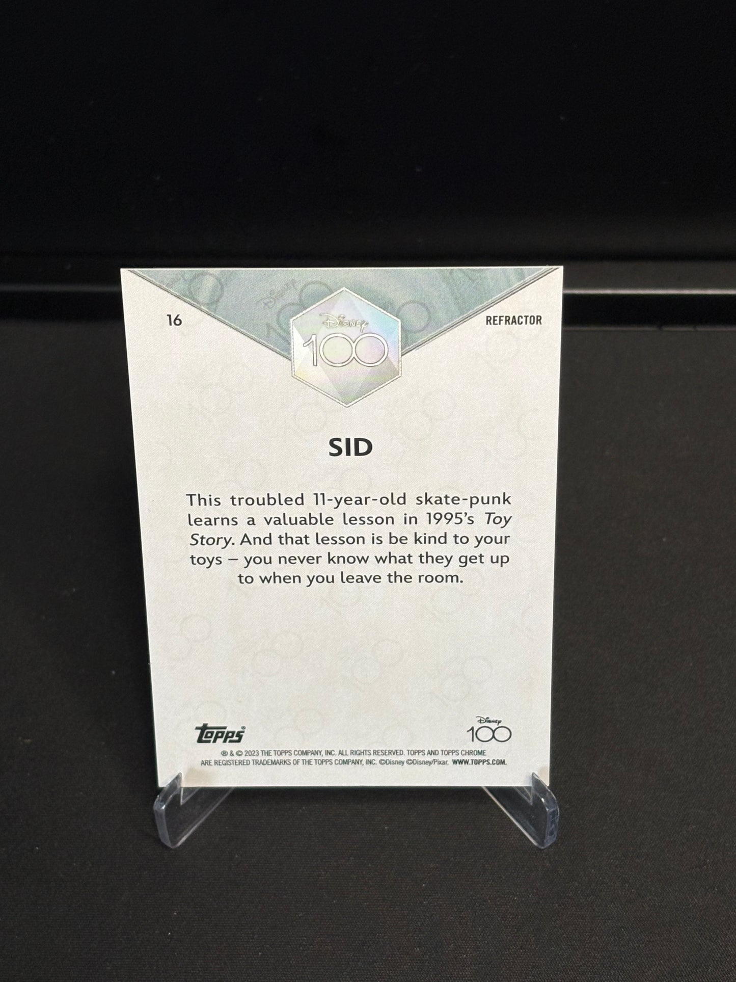 Topps Chrome Disney 100 "Refractor" Sid #16