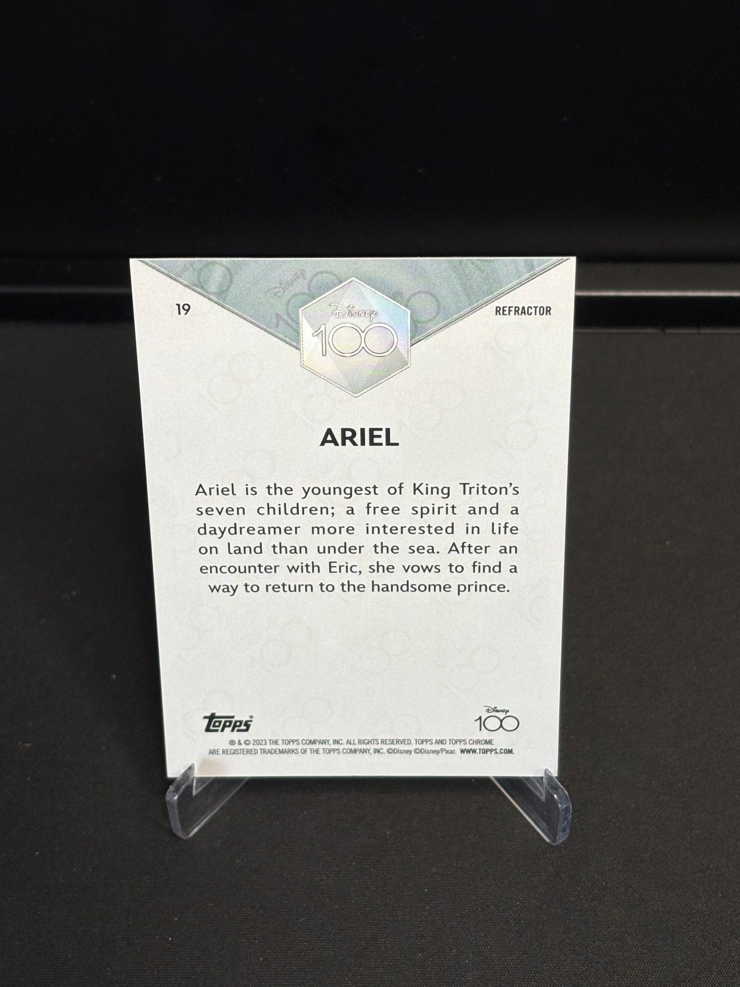 Topps Chrome Disney 100 "Refractor" Ariel #19