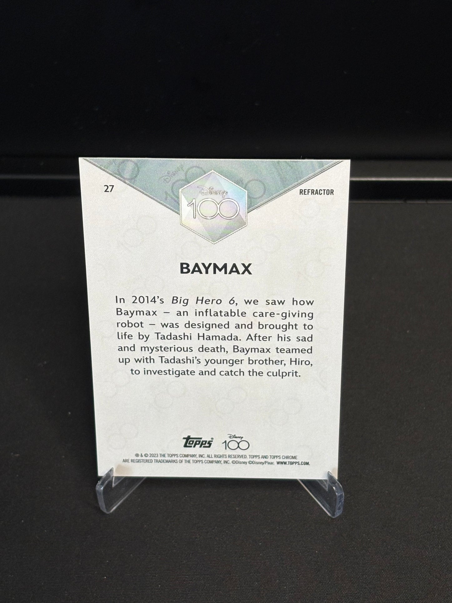 Topps Chrome Disney 100 "Refractor" Baymax #27