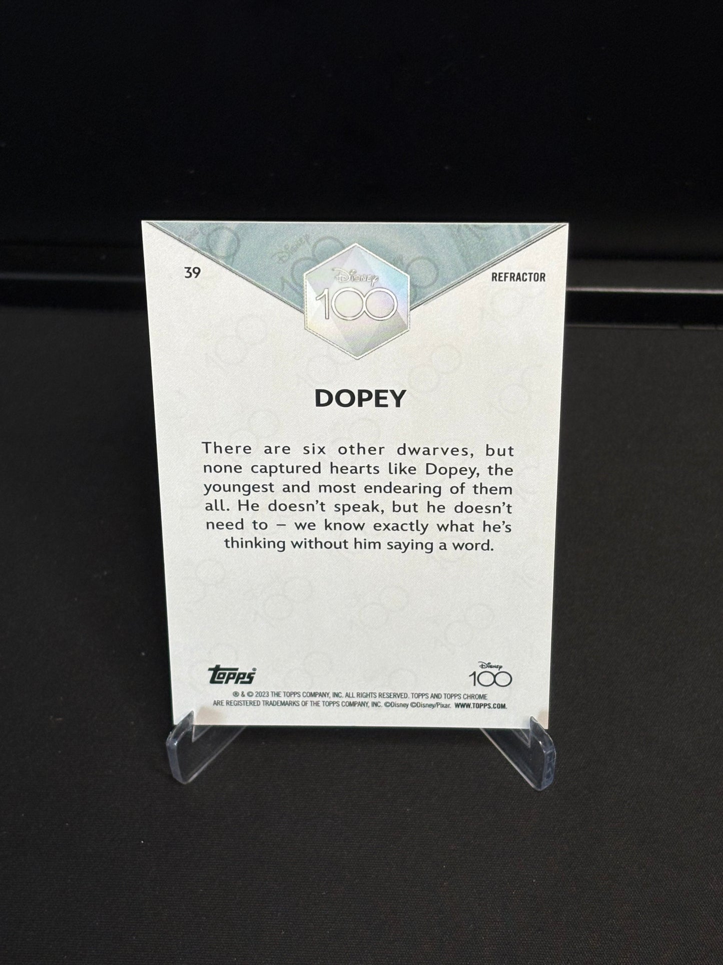 Topps Chrome Disney 100 "Refractor" Dopey #39