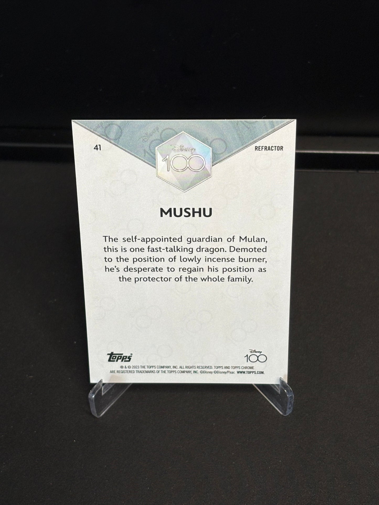 Topps Chrome Disney 100 "Refractor" Mushu #41