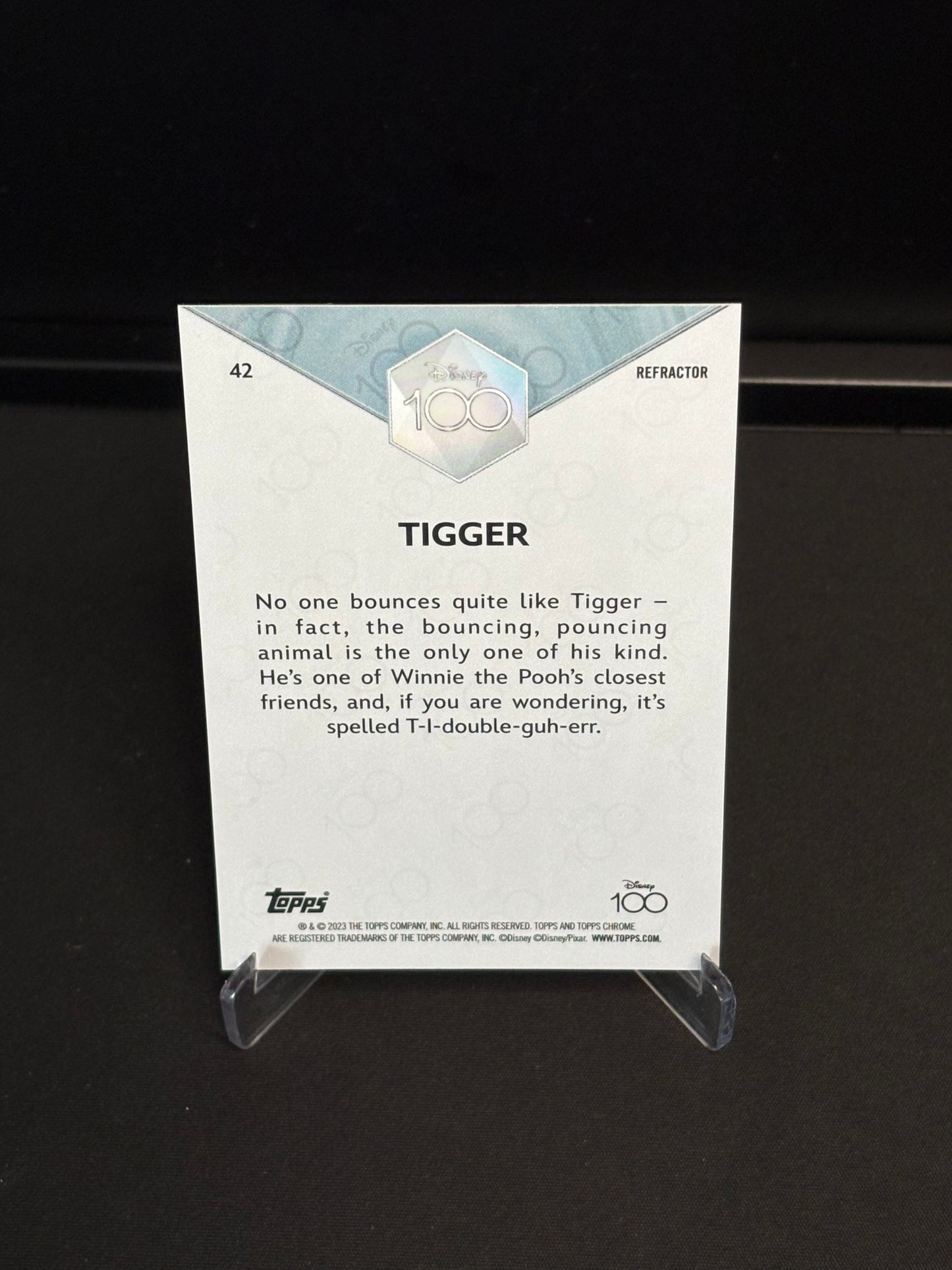 Topps Chrome Disney 100 "Refractor" Tigger #42