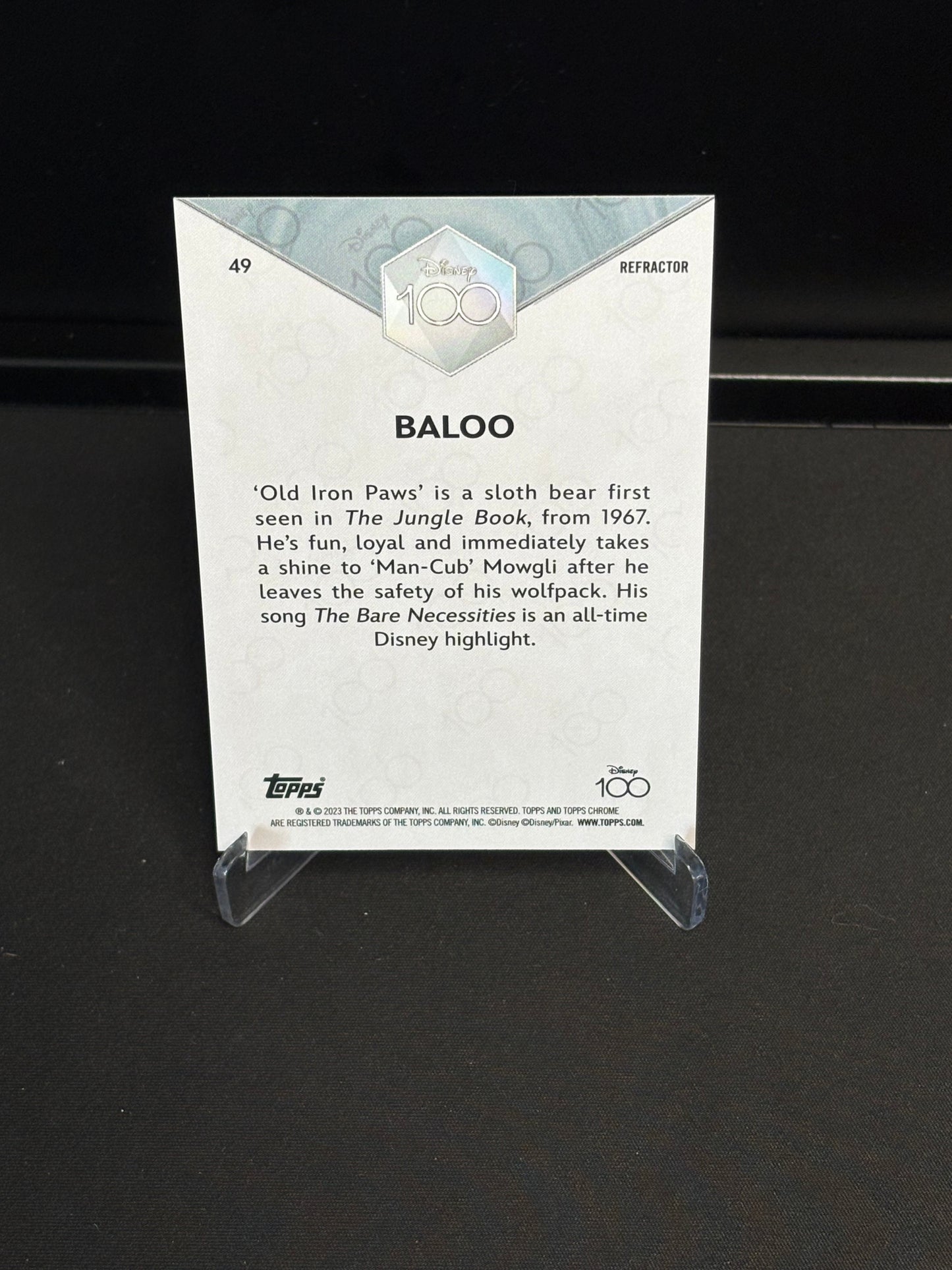 Topps Chrome Disney 100 "Refractor" Baloo #49