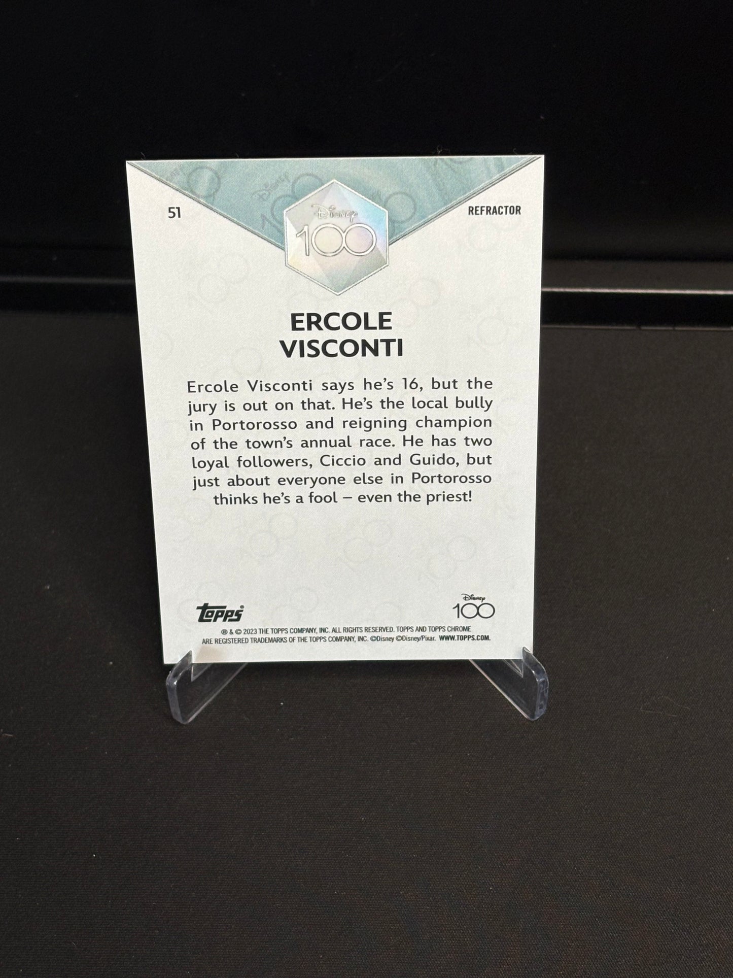 Topps Chrome Disney 100 "Refractor" Ercole Visconti #51