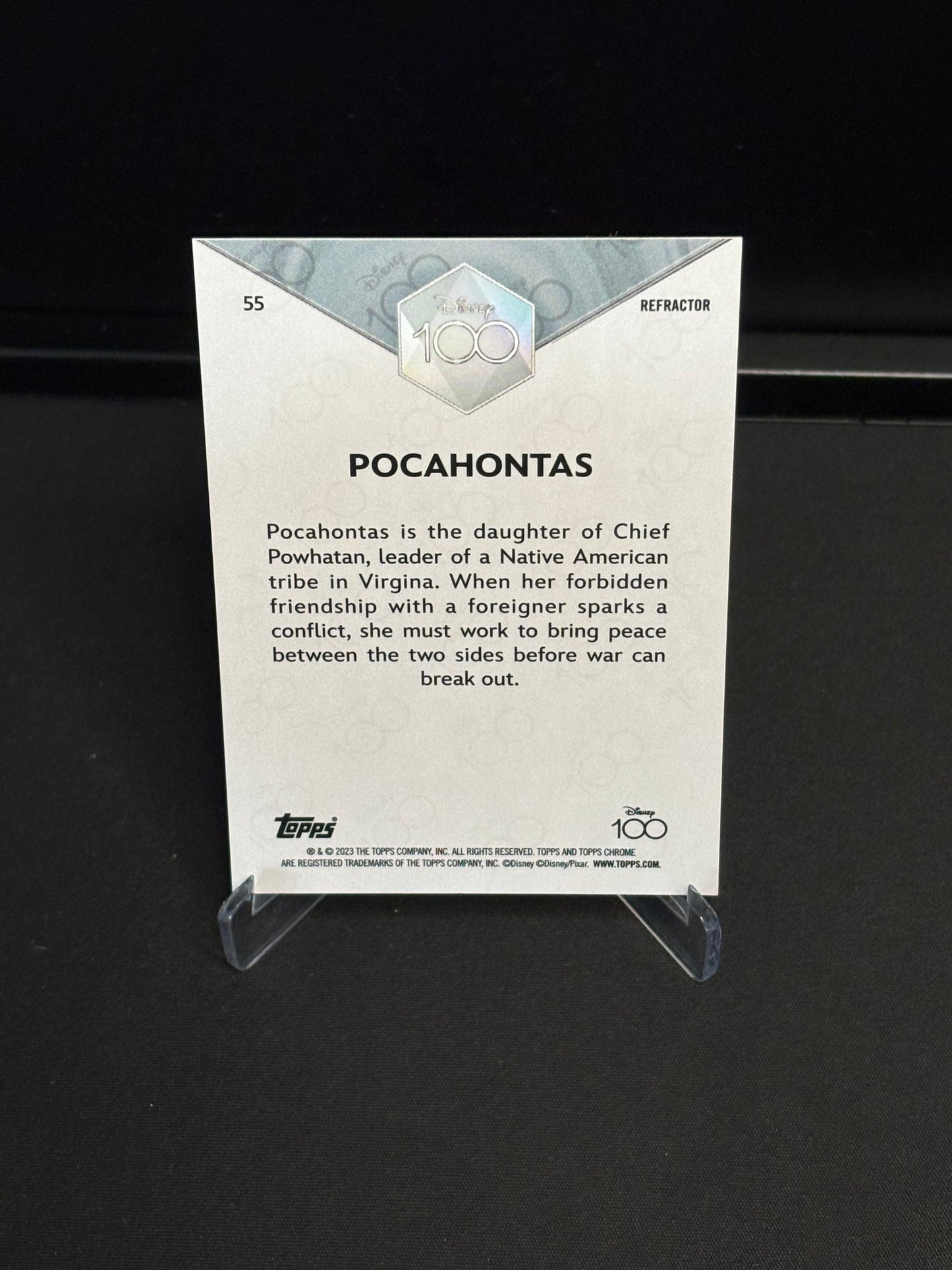 Topps Chrome Disney 100 "Refractor" Pocahontas #55