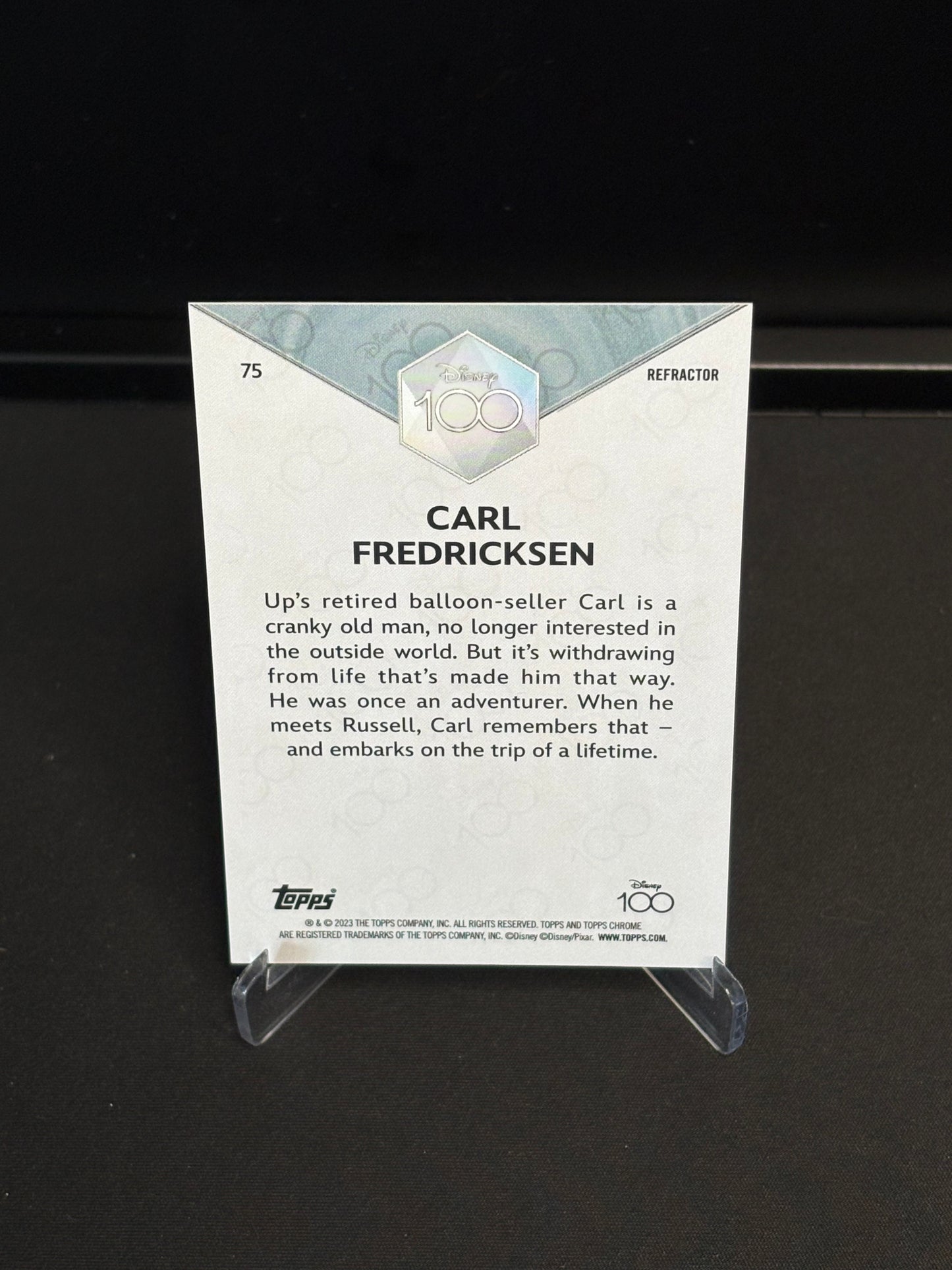Topps Chrome Disney 100 "Refractor" Carl Fredricksen #75