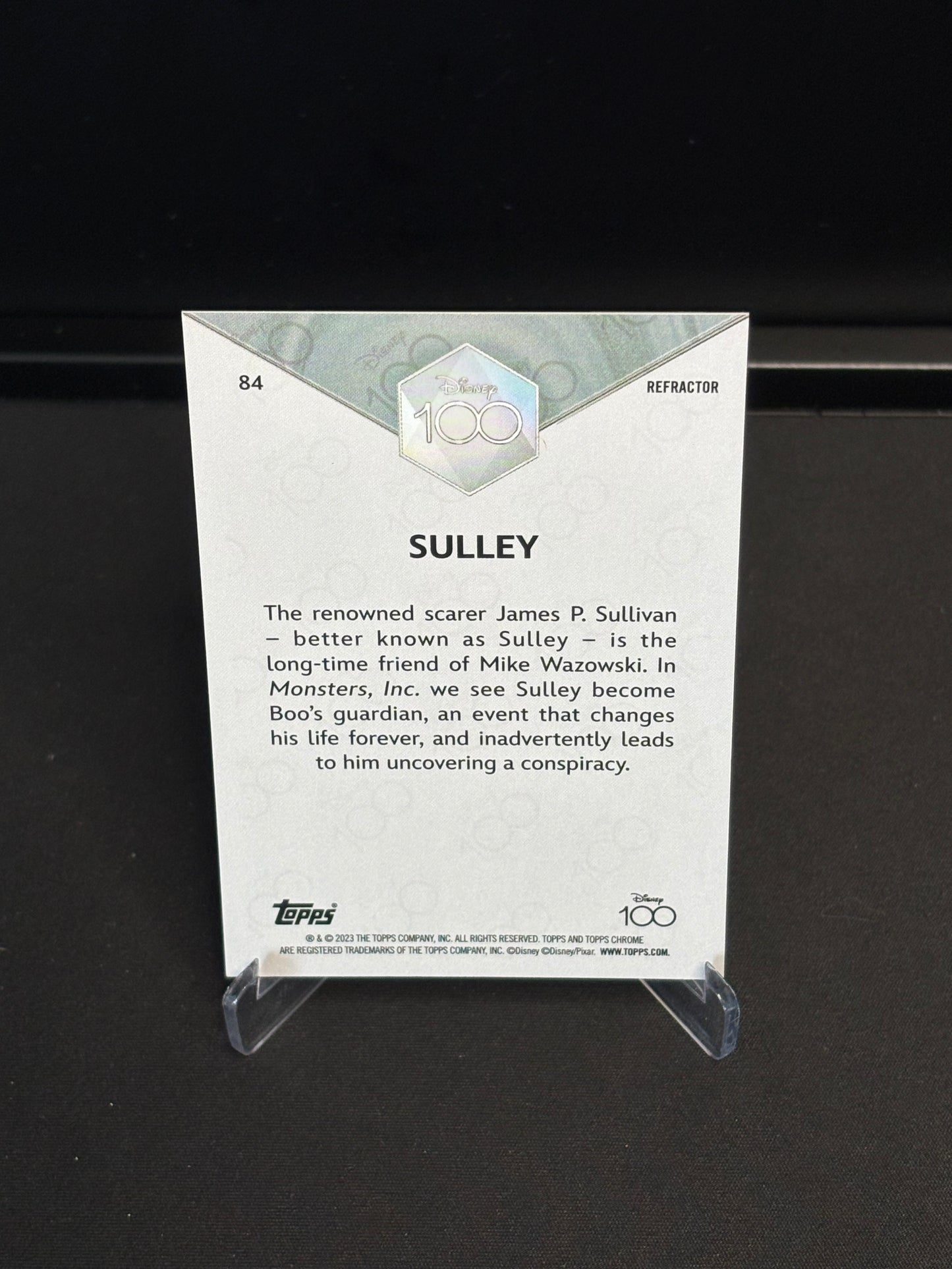 Topps Chrome Disney 100 "Refractor" Sulley #84