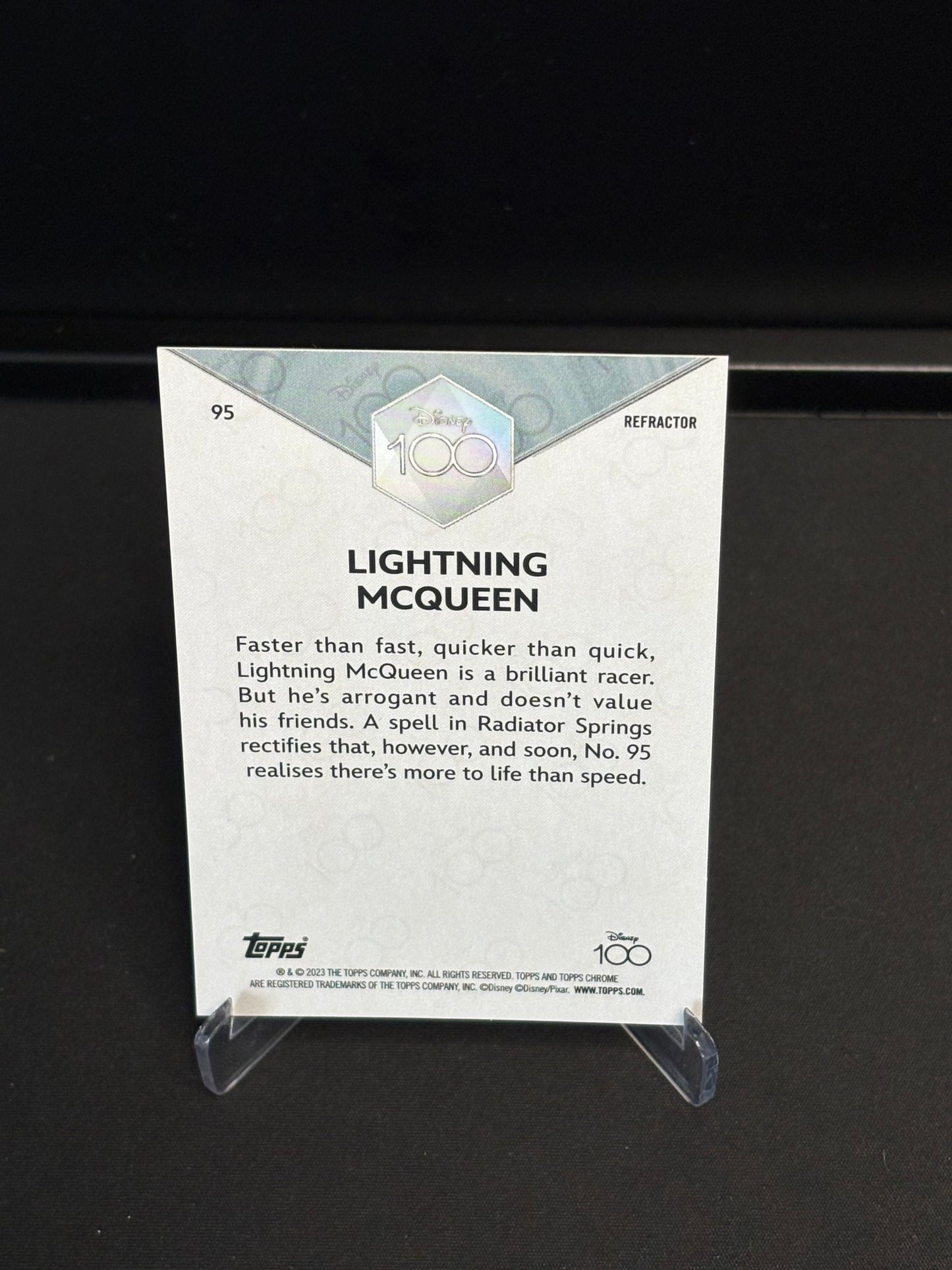 Topps Chrome Disney 100 "Refractor" Lightning McQueen #95
