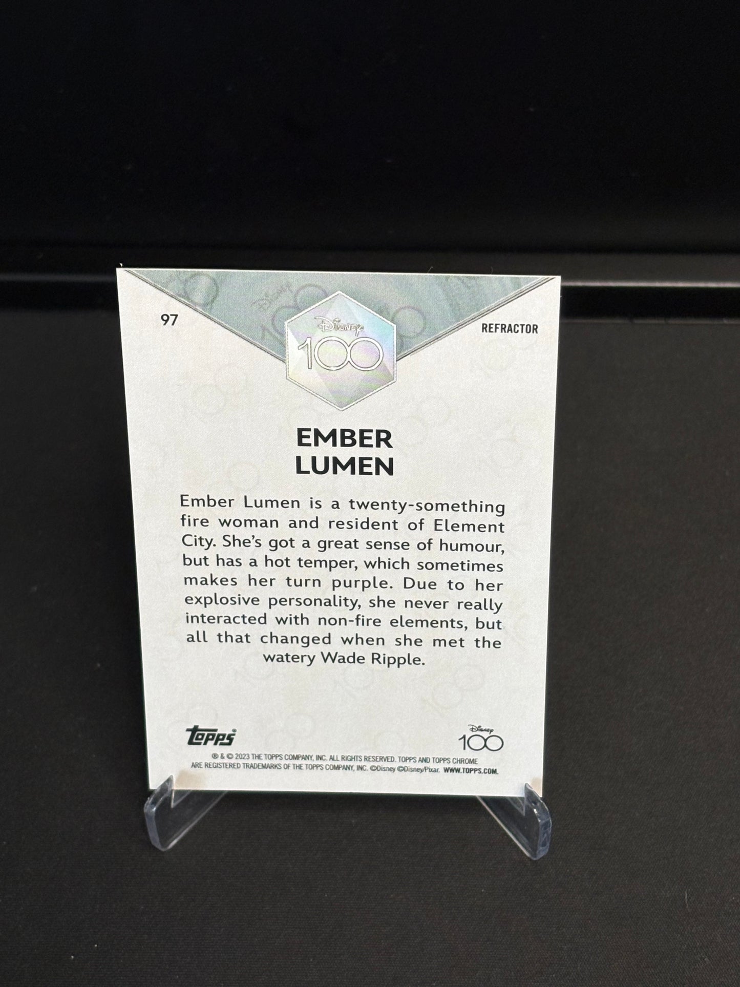 Topps Chrome Disney 100 "Refractor" Ember Lumen #97