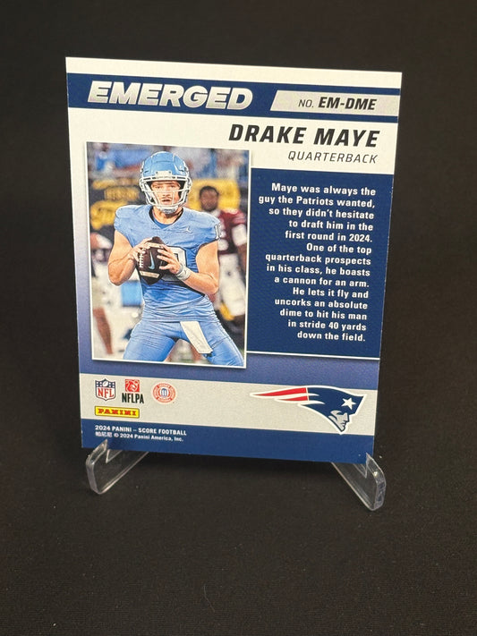 Drake Maye RC 2024 Score " Emerged" New England Patriots