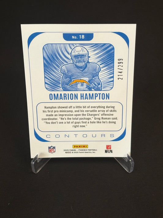 Omarion Hampton RC Phoenix 2025 "Contours" 214/299 L.A Chargers