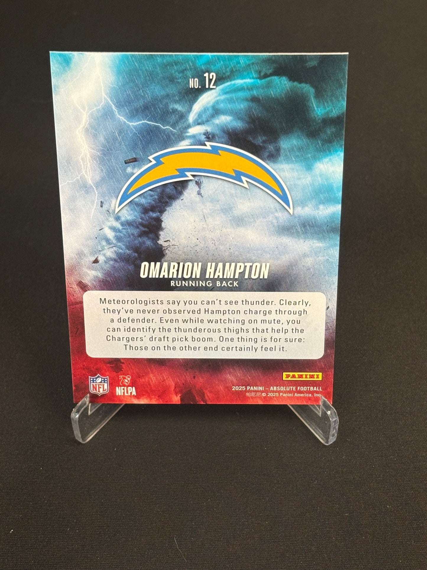 Omarion Hampton RC Absolute 2025 "By Storm" L.A Chargers
