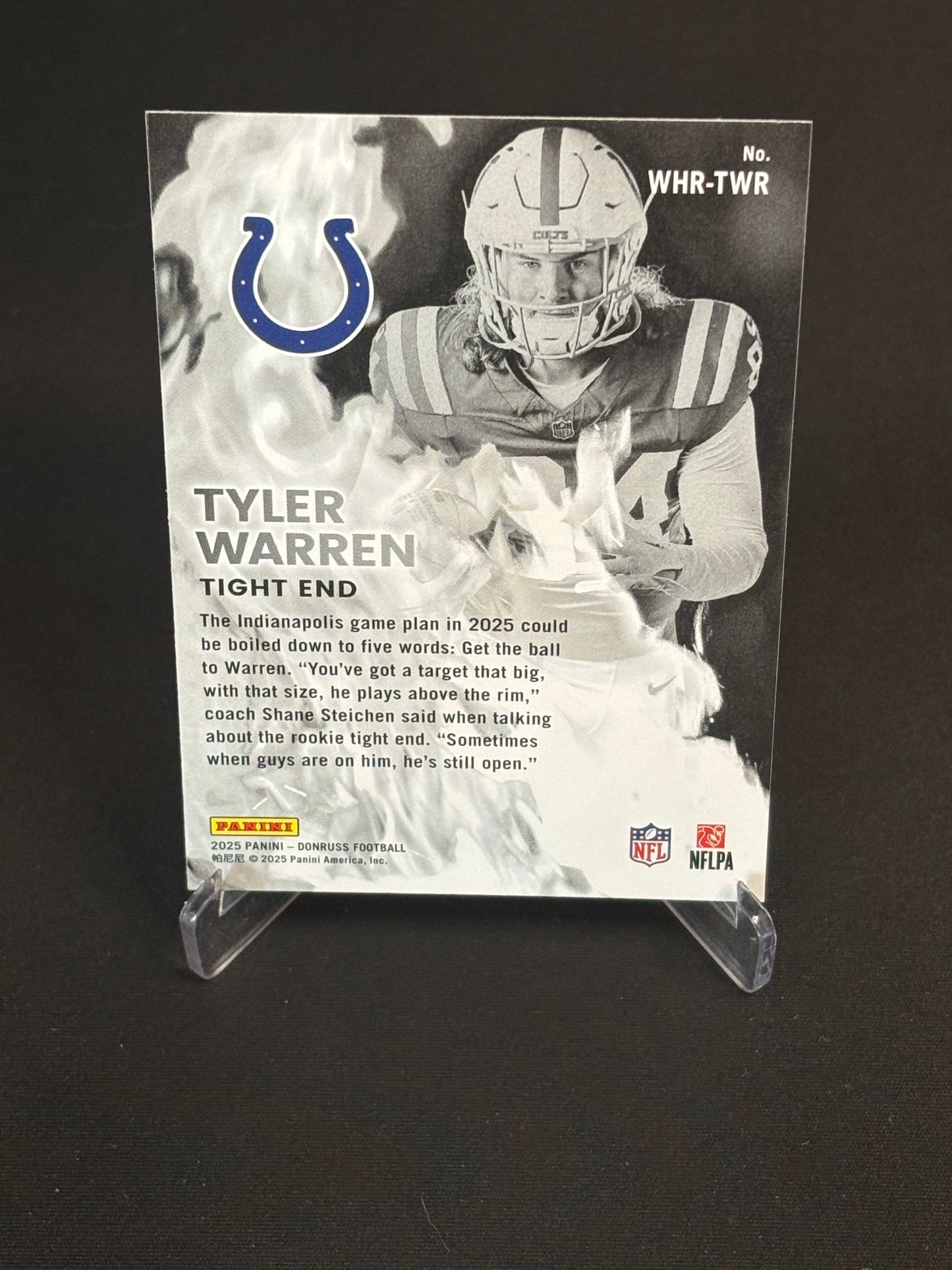 Tyler Warren RC Donruss 2025 "White Hot Rookies" Indianapolis Colts