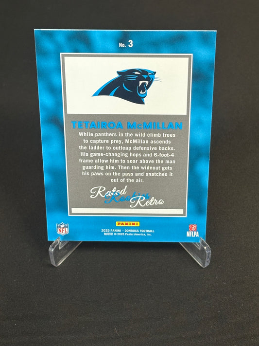 Tetairoa McMillan RC Donruss 2025 "Rated Rookies Retro" Carolina Panthers