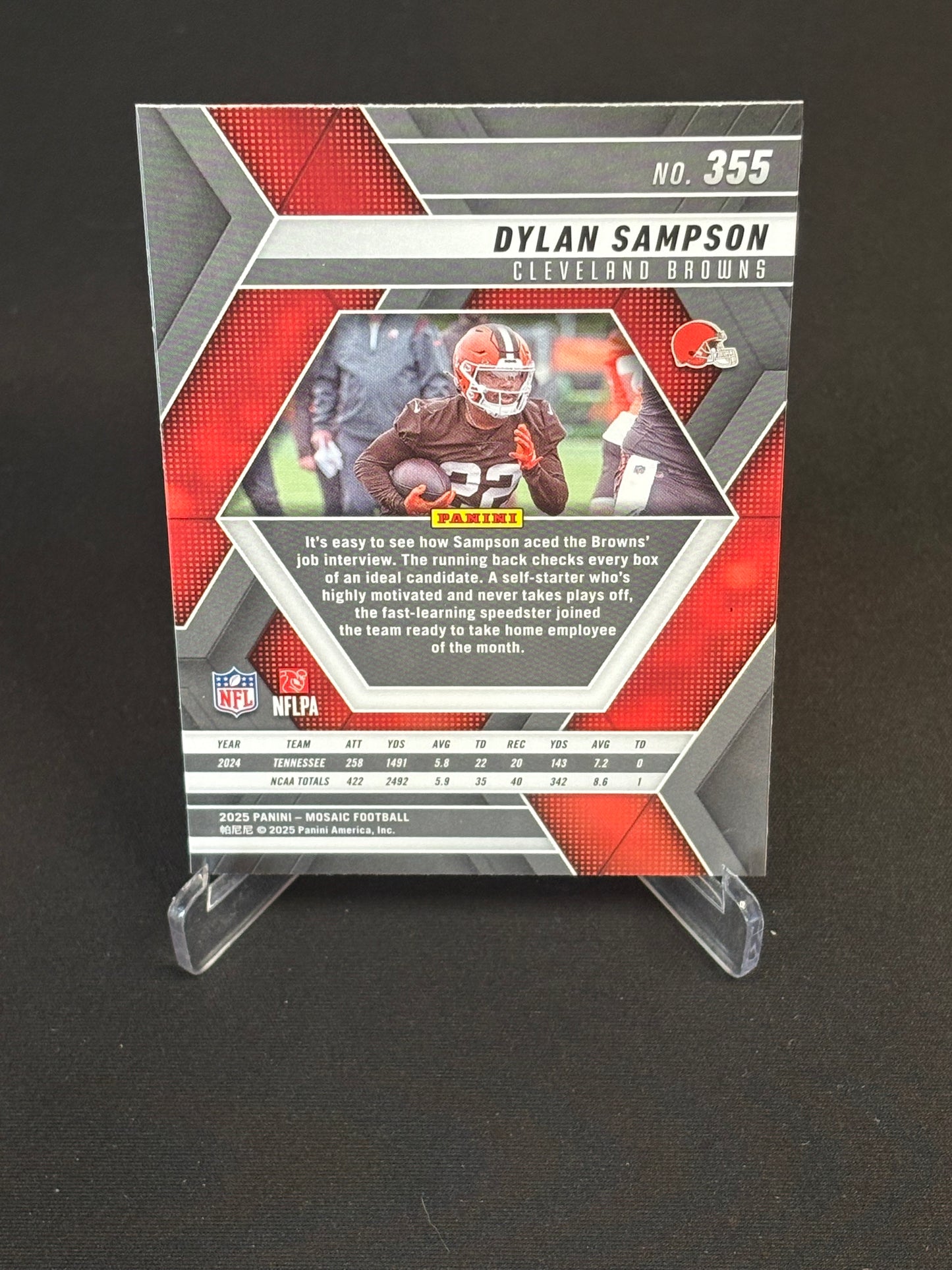 Dylan Sampson RC Mosaic 2025 "Base" Cleveland Browns