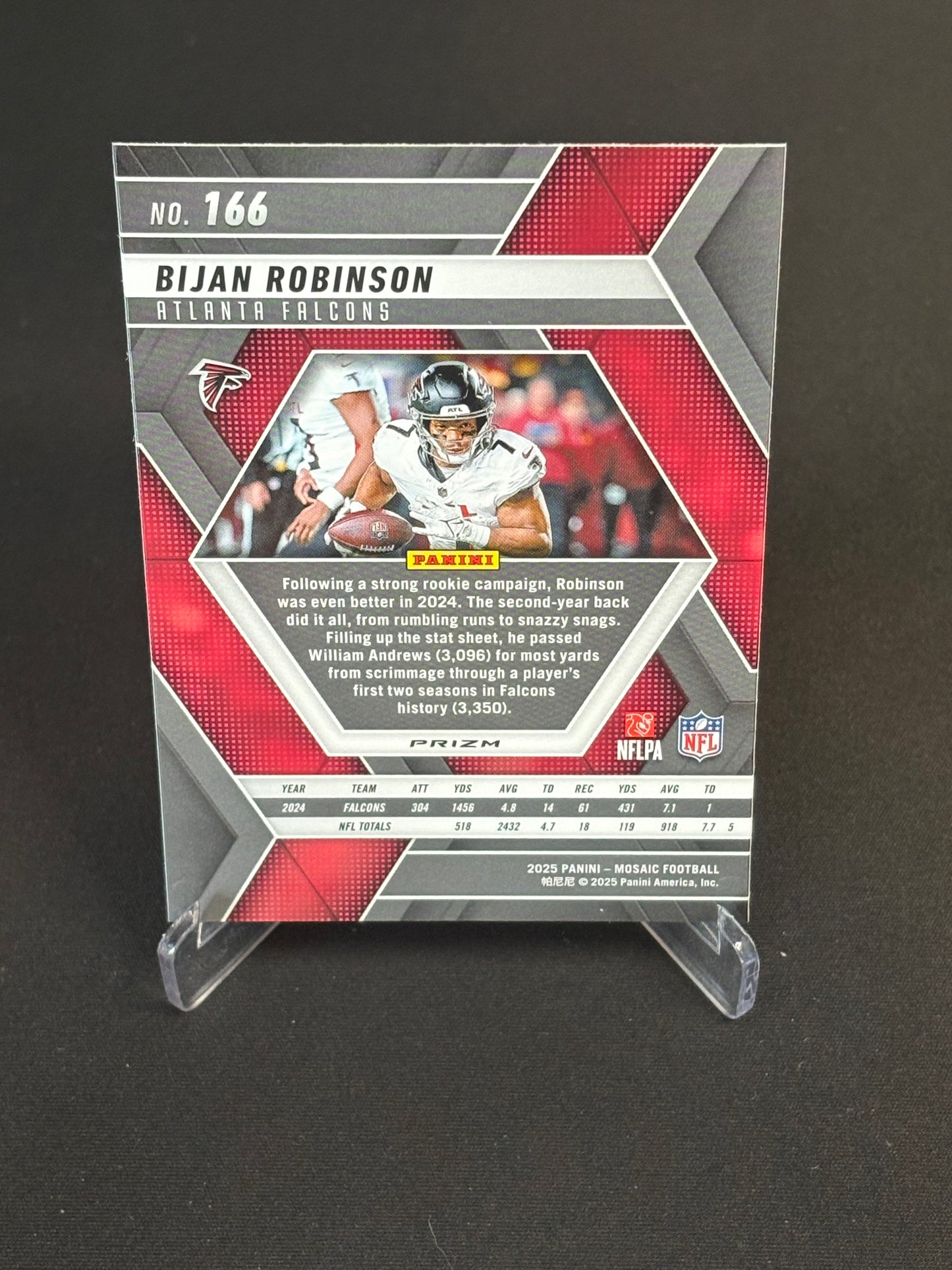 Bijan Robinson Mosaic 2025 "Purple Reactive" Atlanta Falcons