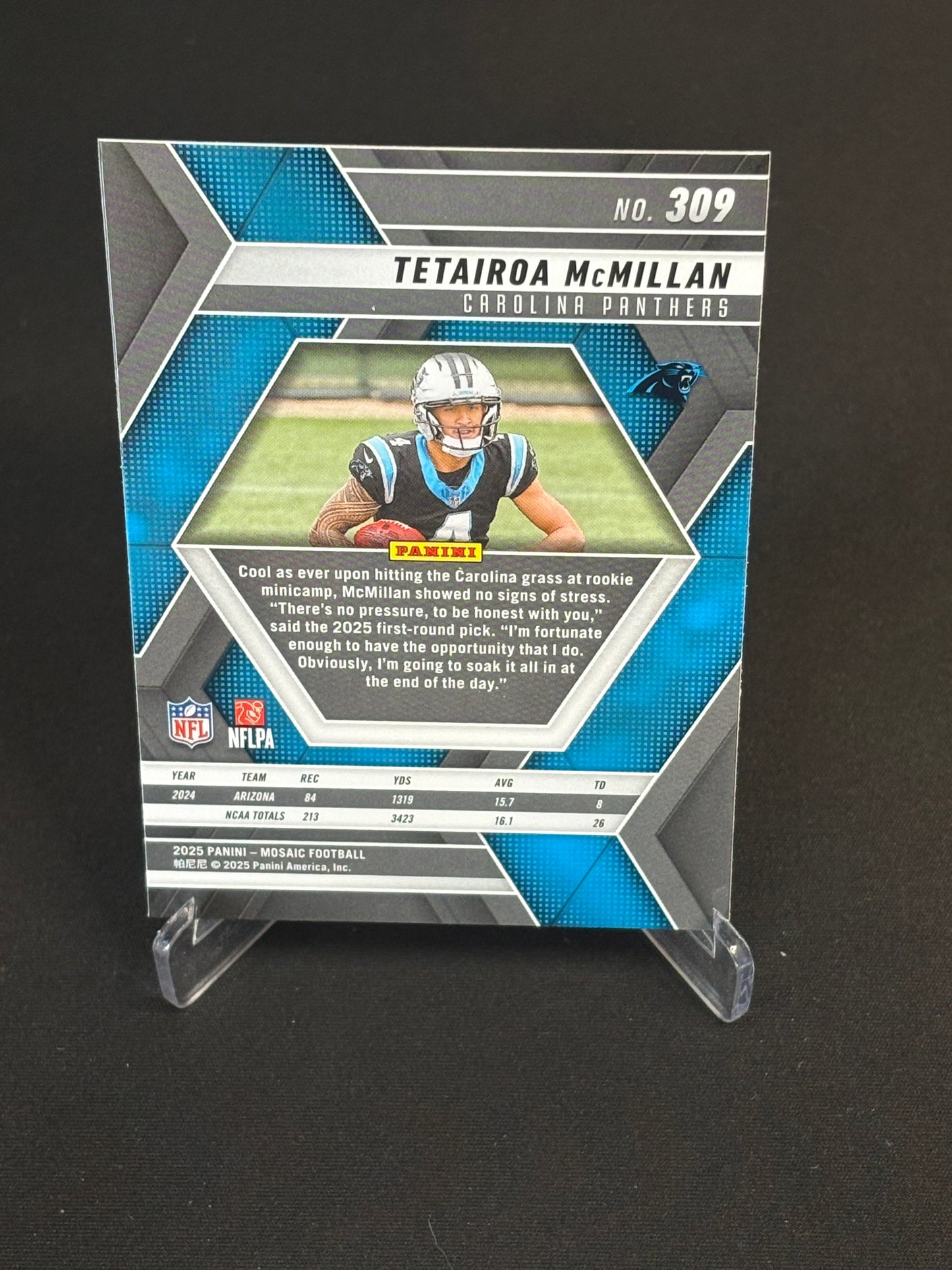 Tetairoa McMillan RC Mosaic 2025 "Base" Carolina Panthers