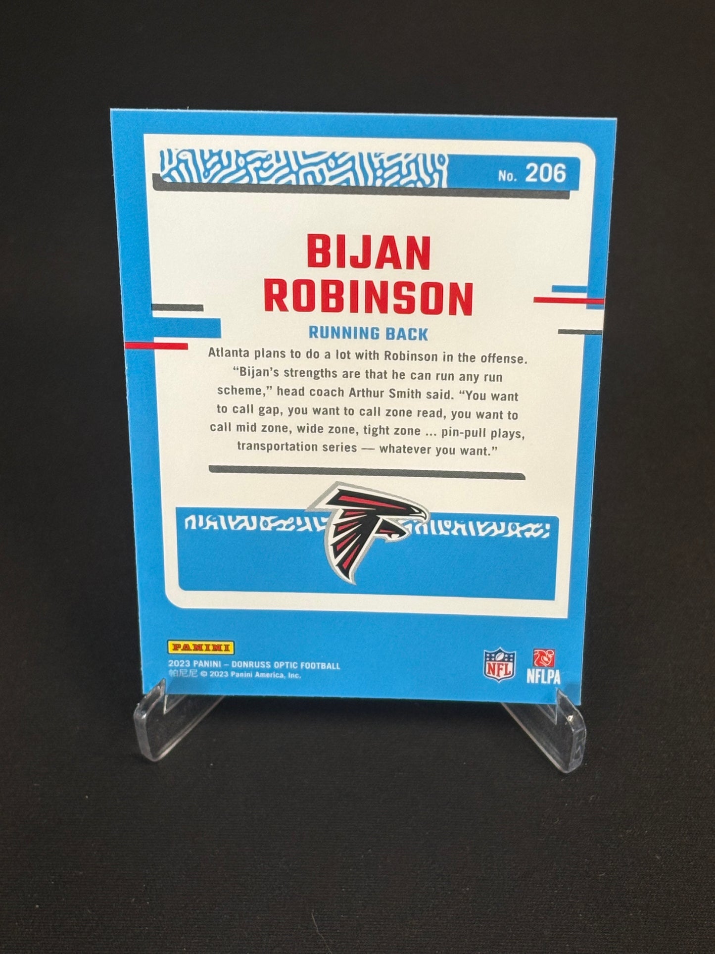 Bijan Robinson RC Donruss Optic 2023 "Base" Atlanta Falcon