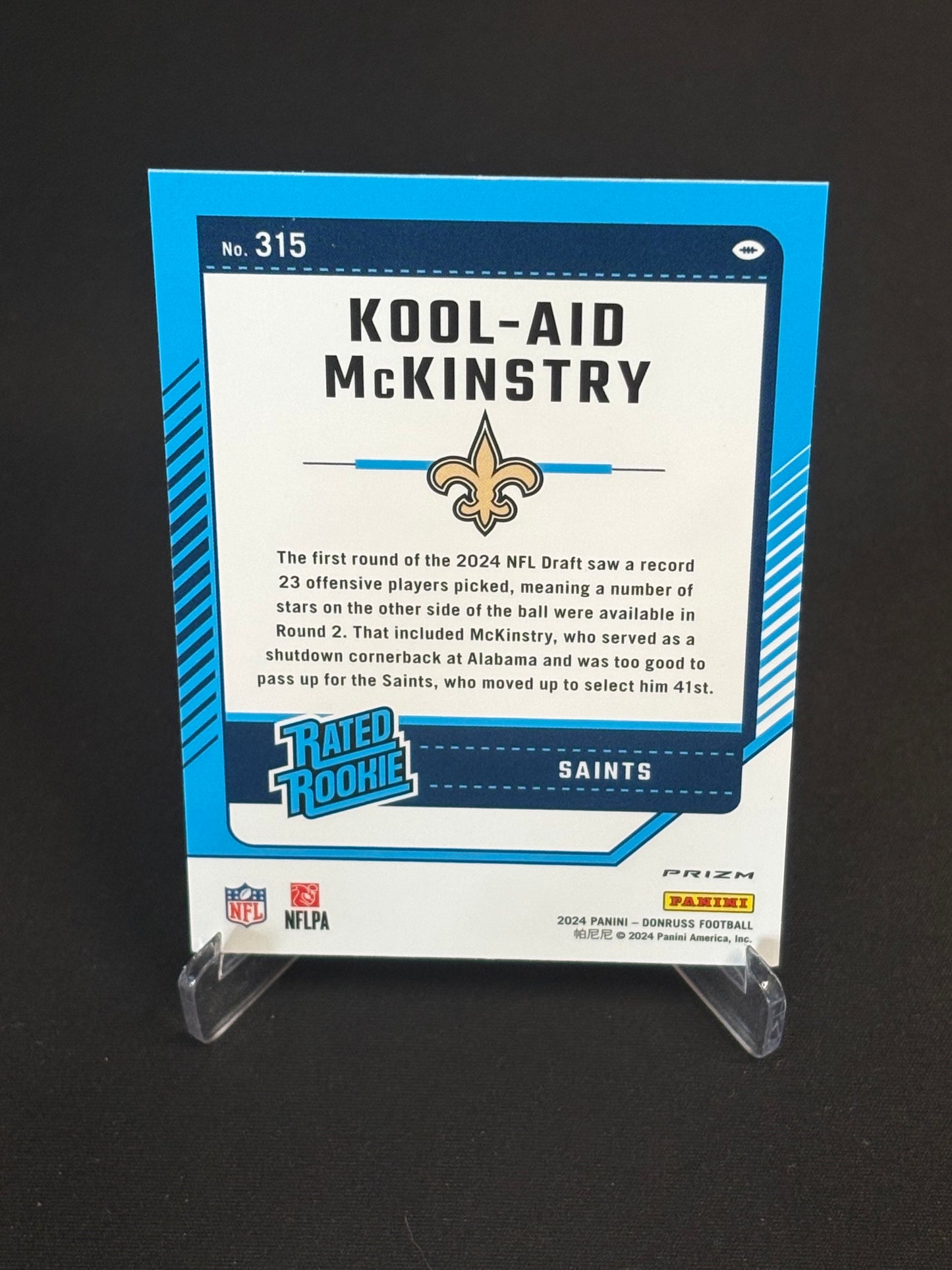 Kool-Aid McKinstry RC Donruss Optic 2024 "Red Pandora" New Orleans Saints