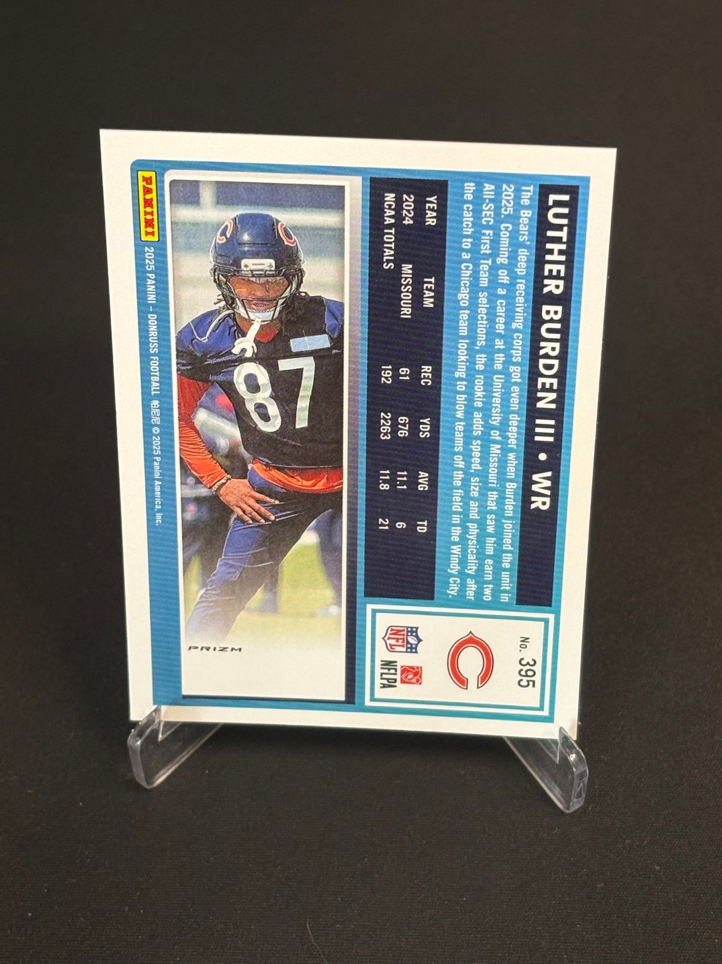 Luther Burden III RC Donruss Optic 2025 "Pink Parallèle" Chicago Bears