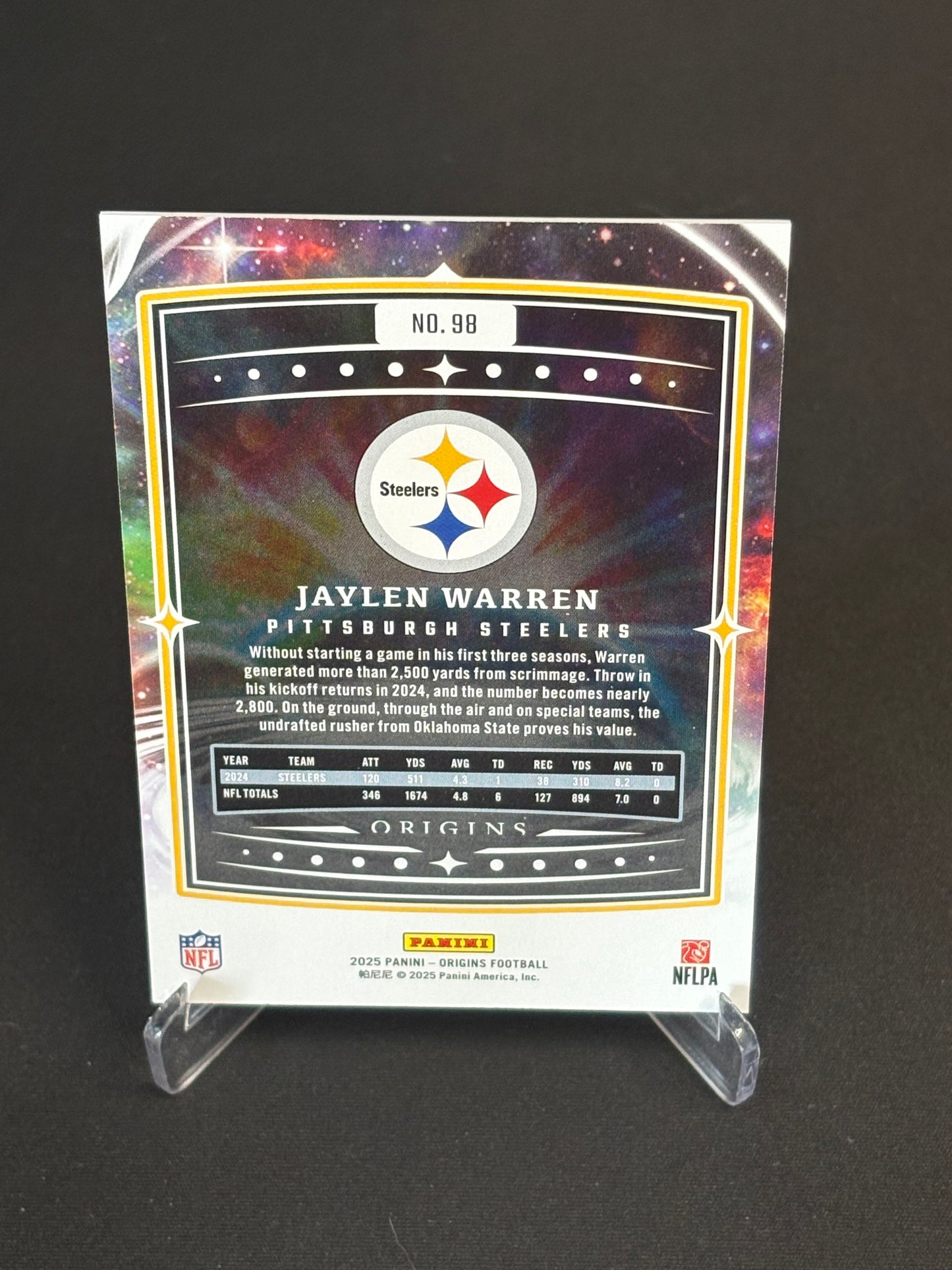 Jaylen Warren Origins 2025 "Base" Pittsburgh Steelers