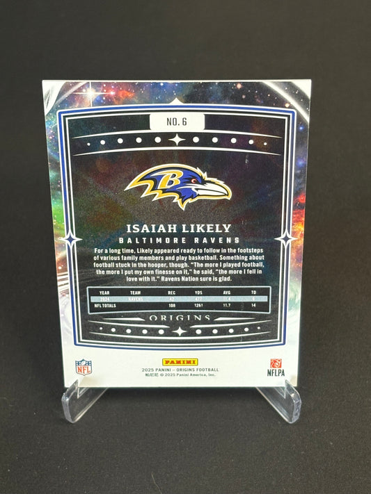 Isaiah Likely Origins 2025 "Base" Baltimore Ravens