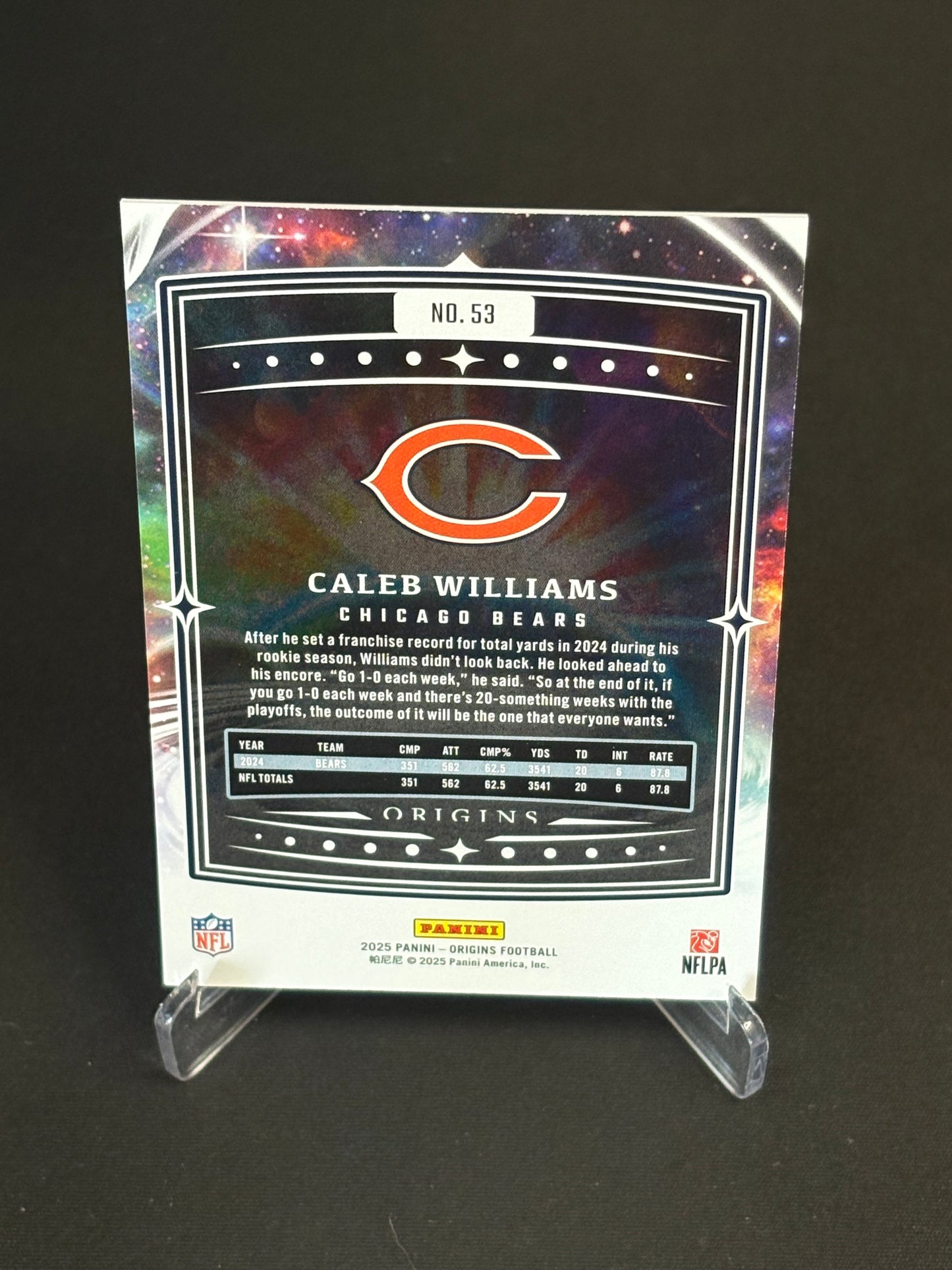 Caleb Williams Origins 2025 "Base" Chicago Bears