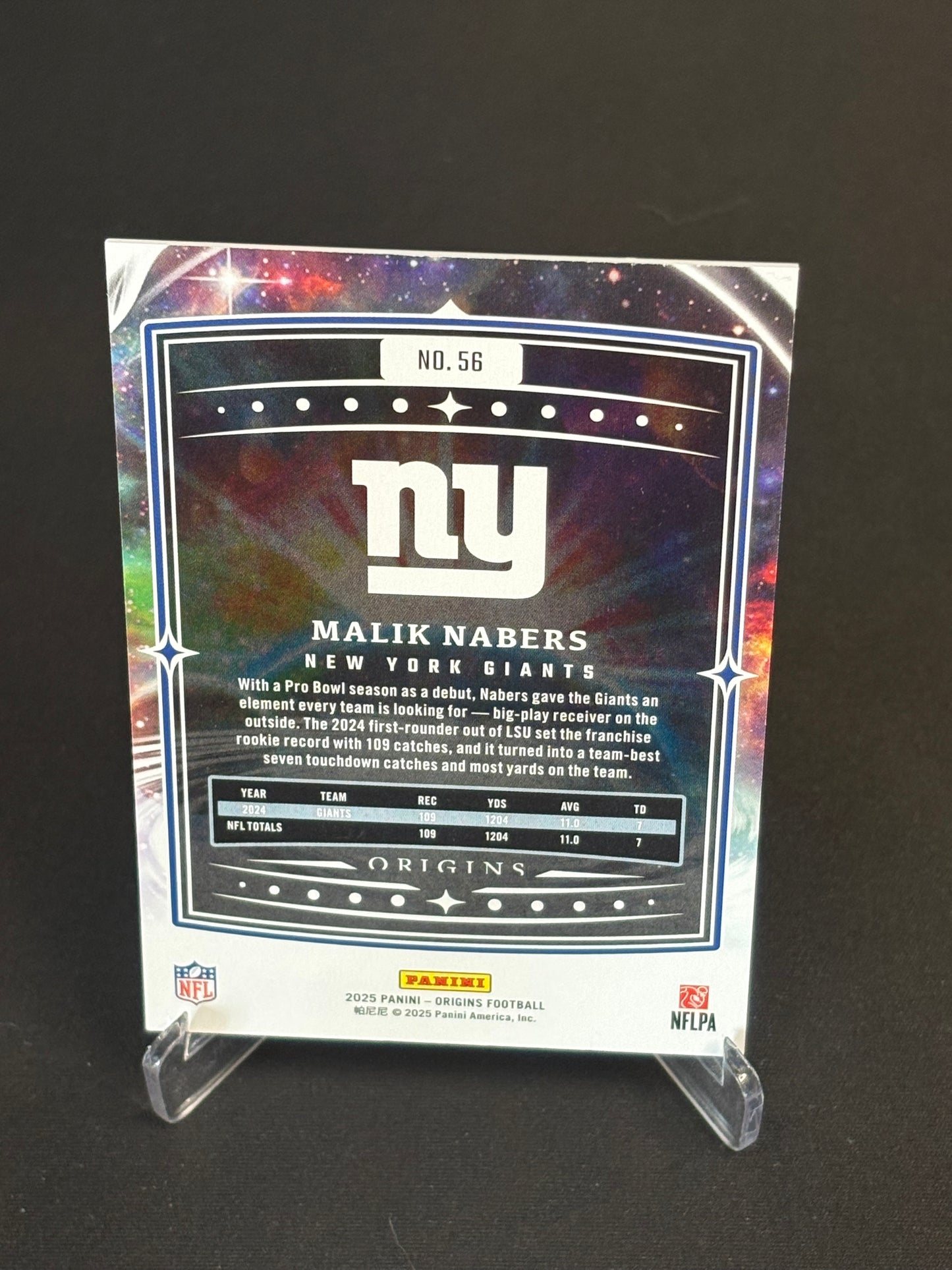 Malik Nabers Origins 2025 "Base" New York Giants