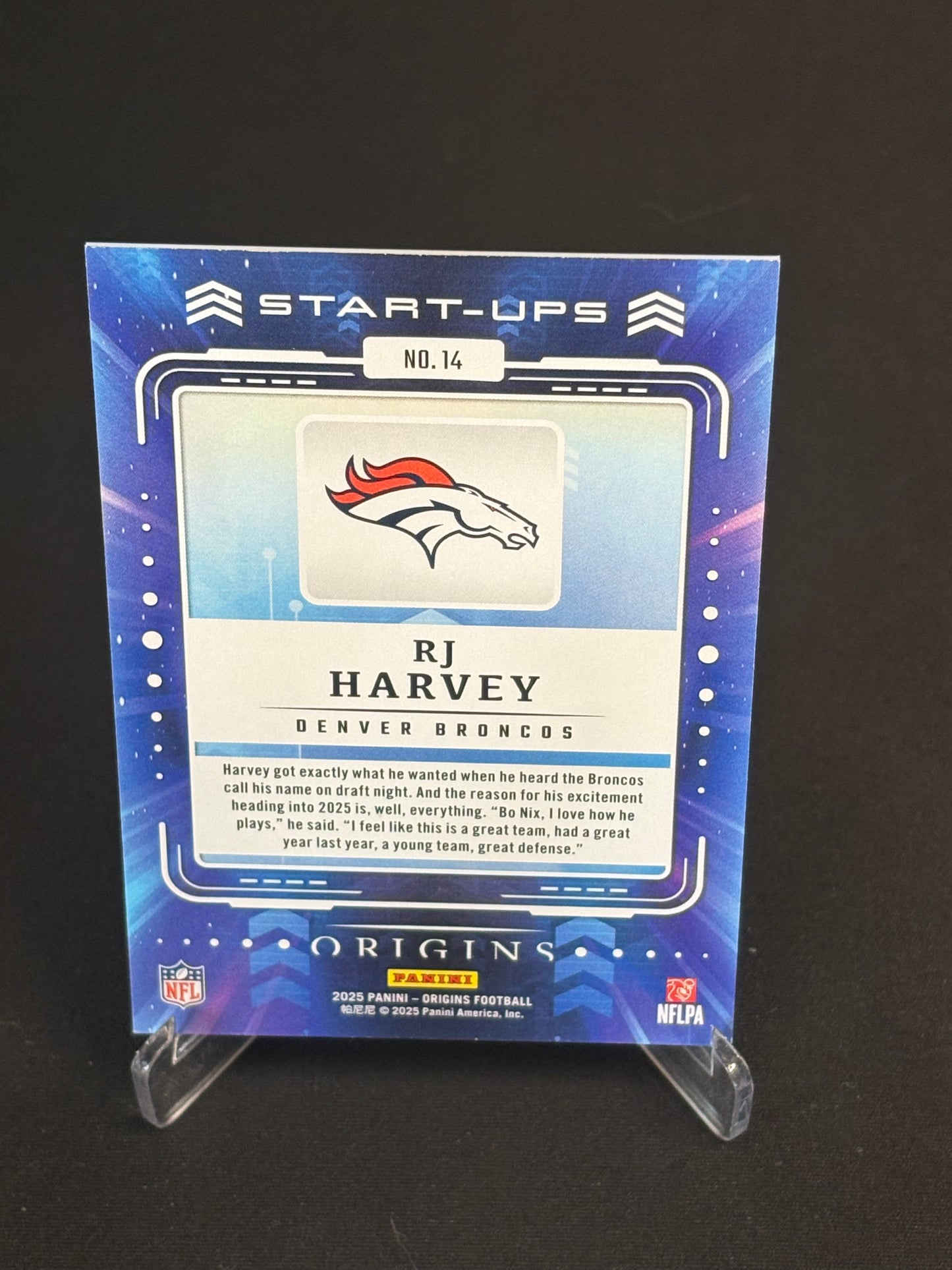 RJ Harvey RC Origins 2025 "Start-Ups" Denver Broncos