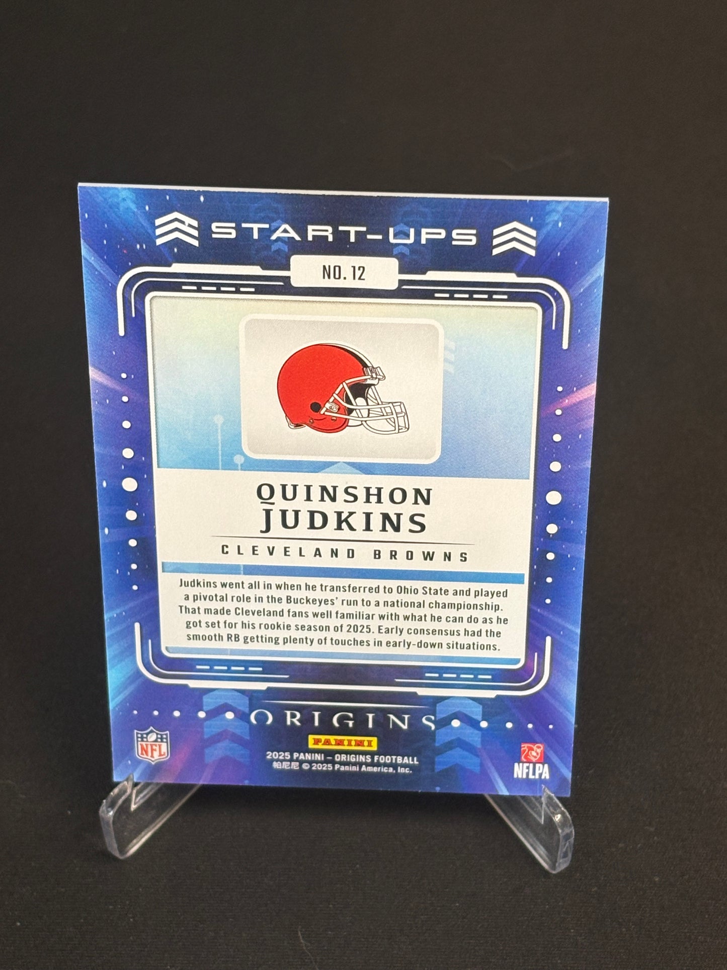 Quinshon Judkins RC Origins 2025 "Start-Ups" Cleveland Browns