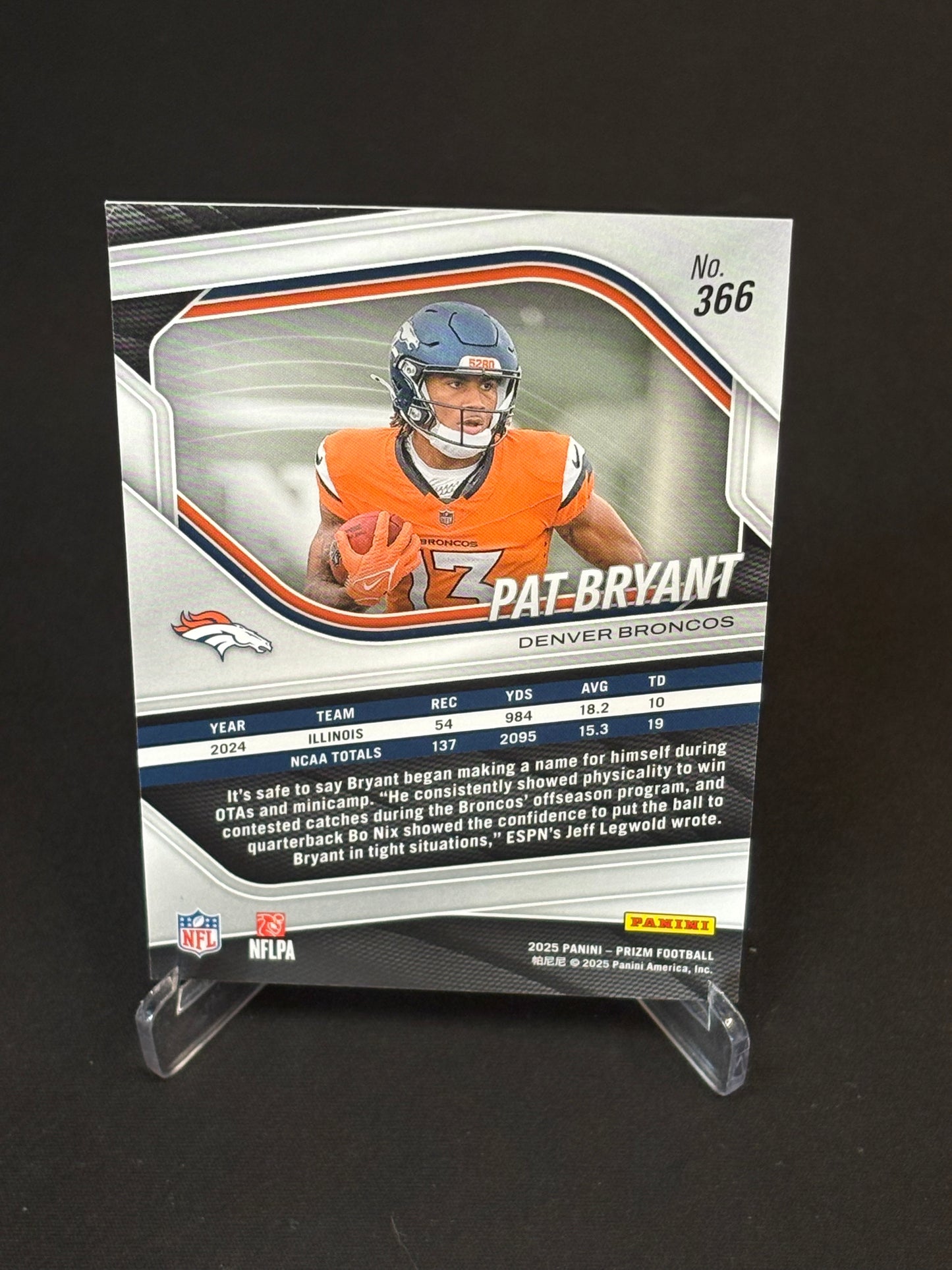 Pat Bryant RC Prizm 2025 "Base" Denver Broncos