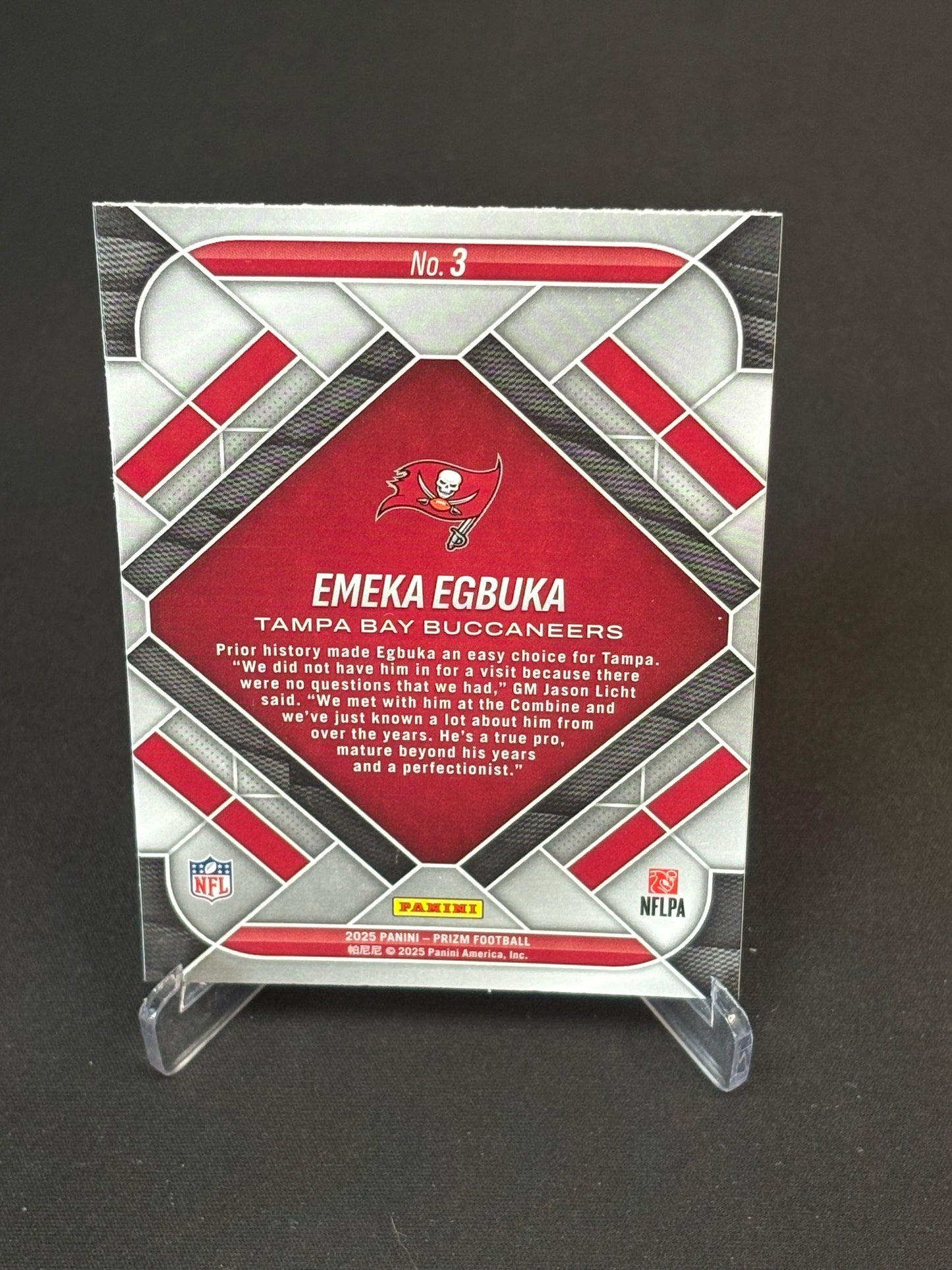 Emeka Egbuka RC Prizm 2025 "Emergent" Tampa Bay Buccaneers