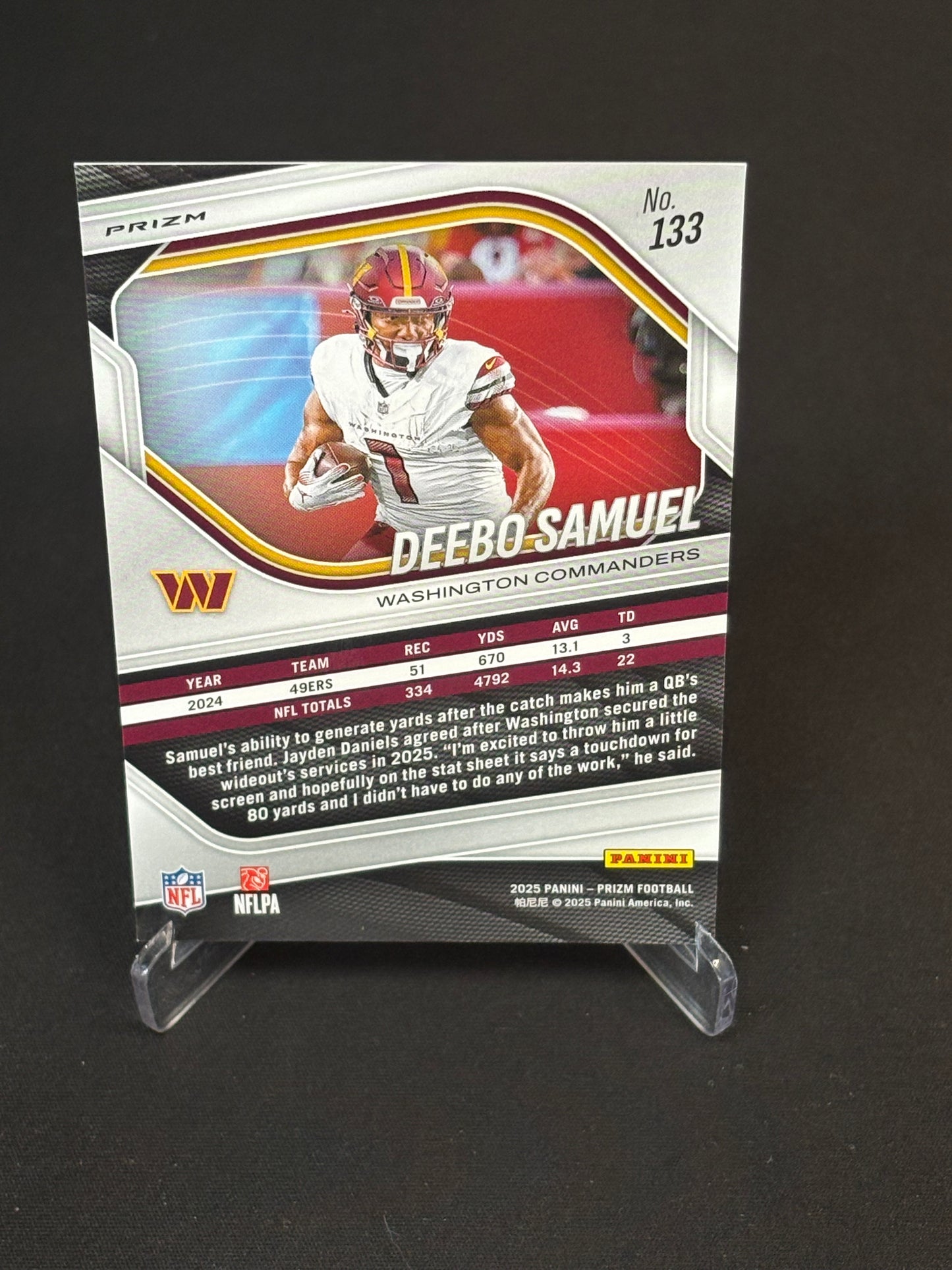 Deebo Samuel Prizm 2025 "BlueWhiteRed" Washington Commanders