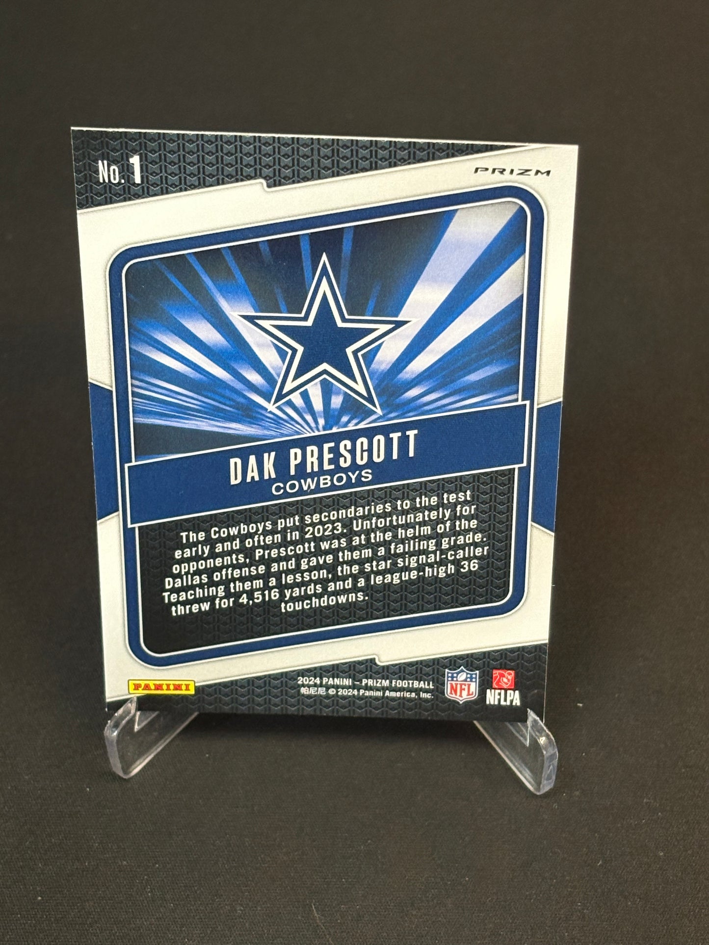 Dak Prescott Prizm 2024 "Hype Green Crakle Ice" Dallas Cowboys