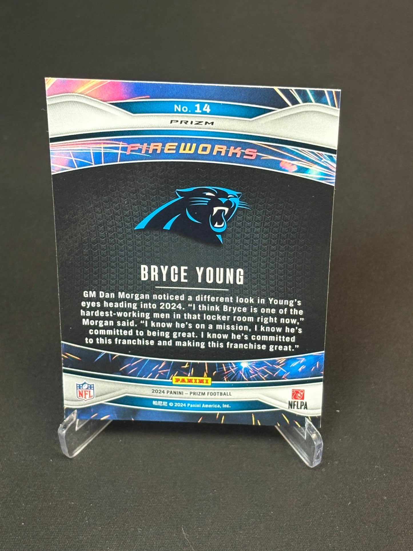 Bryce Young Prizm 2024 "Fireworks Green Craked Ice" Carolina Panthers