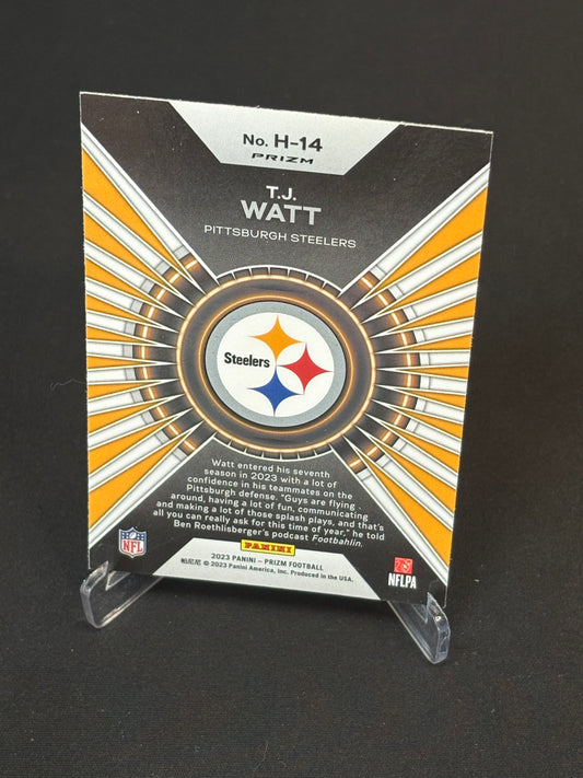 T.J Watt Prizm 2023 "Hype Green Prizm" Pittsburgh Steelers