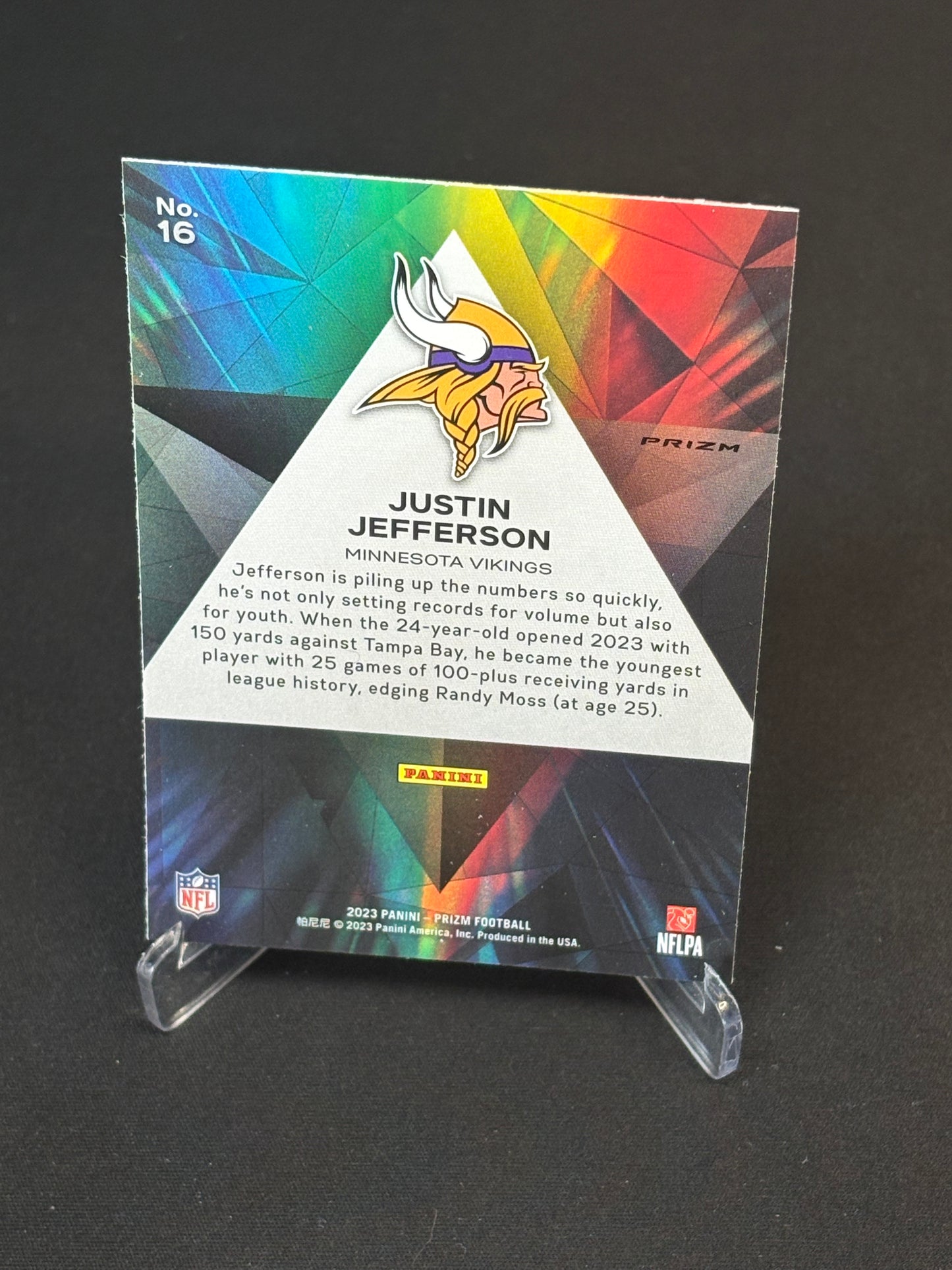 Justin Jefferson Prizm 2023 "Prizmatic Green Prizm" Minnesota Vikings