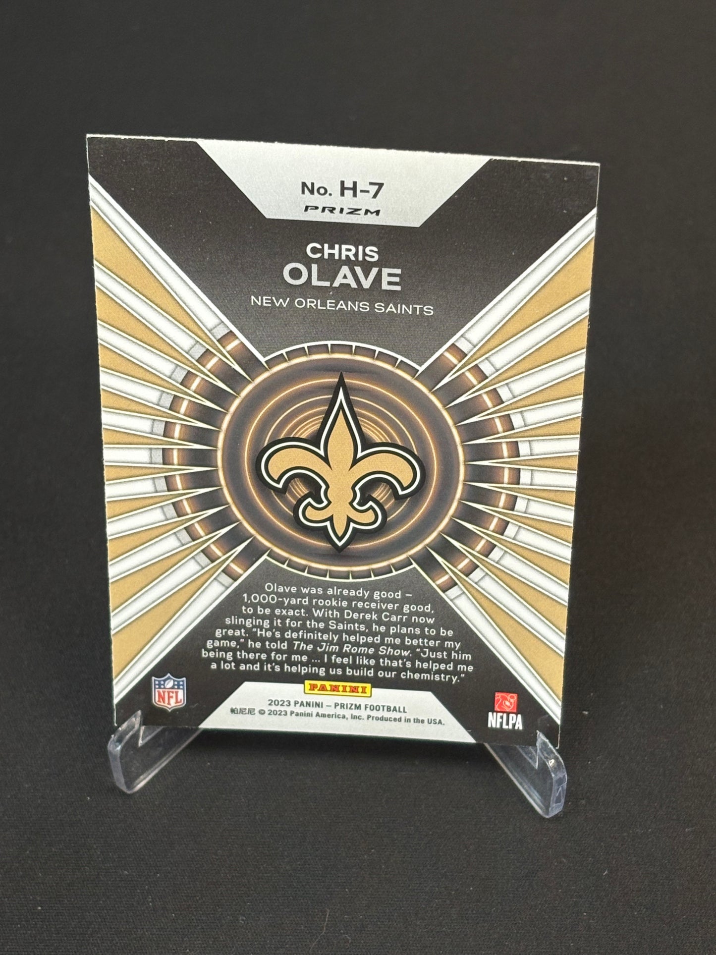 Chris Olave Prizm 2023 "Hype Green Prizm" New Orleans Saints