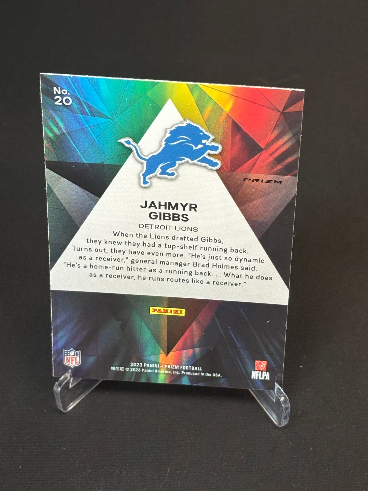 Jahmyr Gibbs RC Prizm 2023 "Prizmatic Green Prizm" Detroit Lions