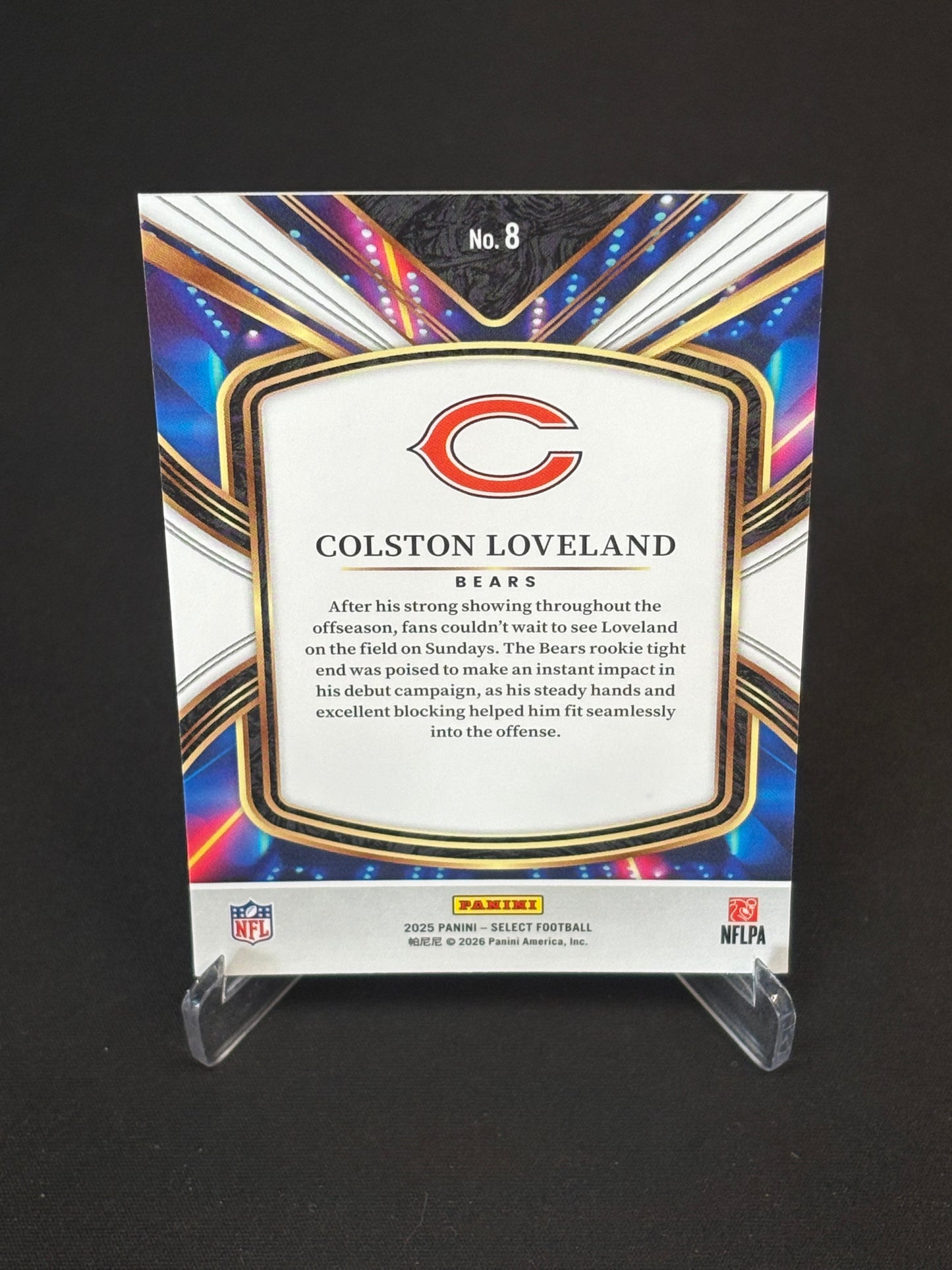 Colston Loveland RC Select 2025 "Future" Chicago Bears
