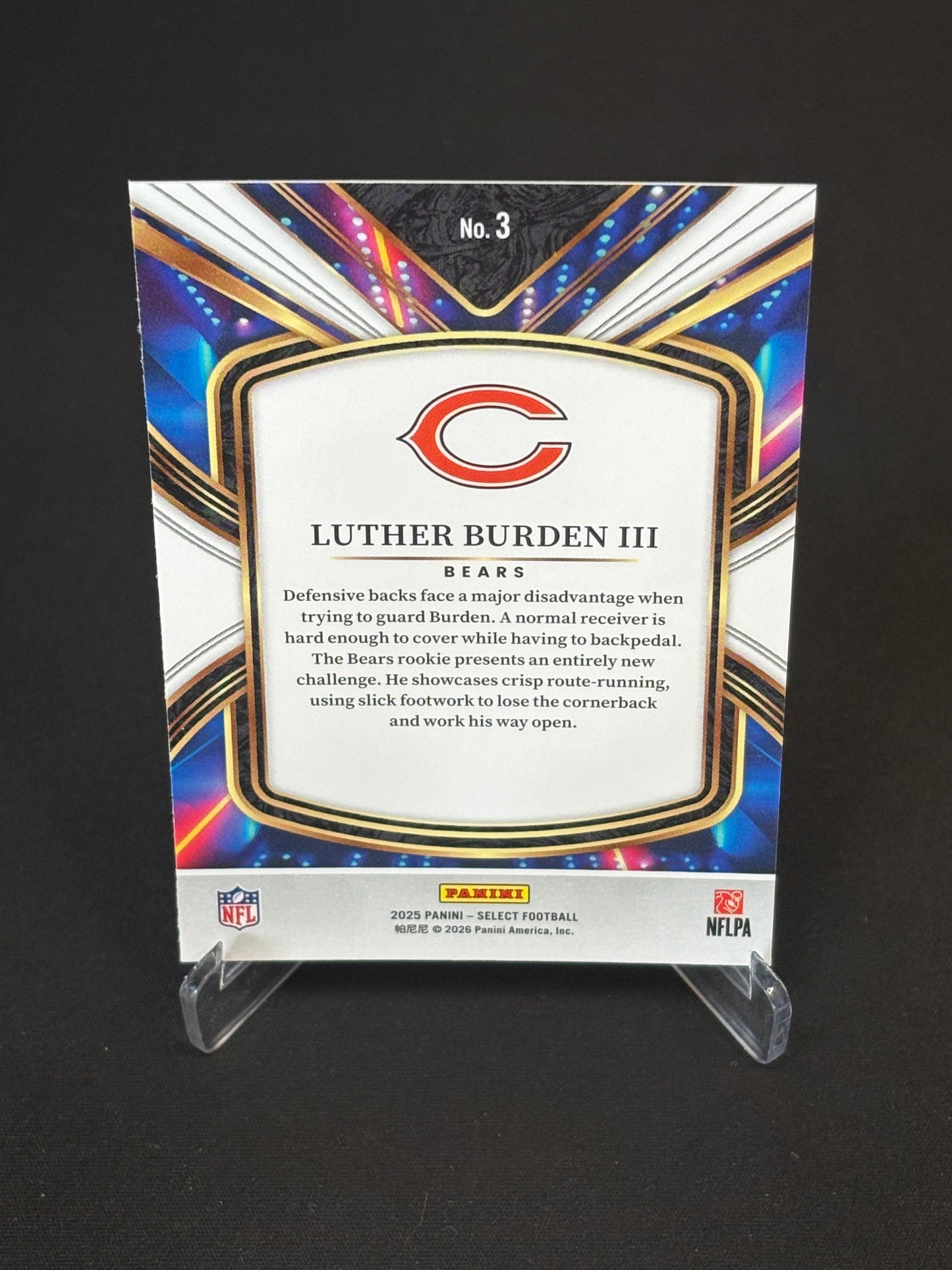 Luther Burden III RC Select 2025 "Future" Chicago Bears