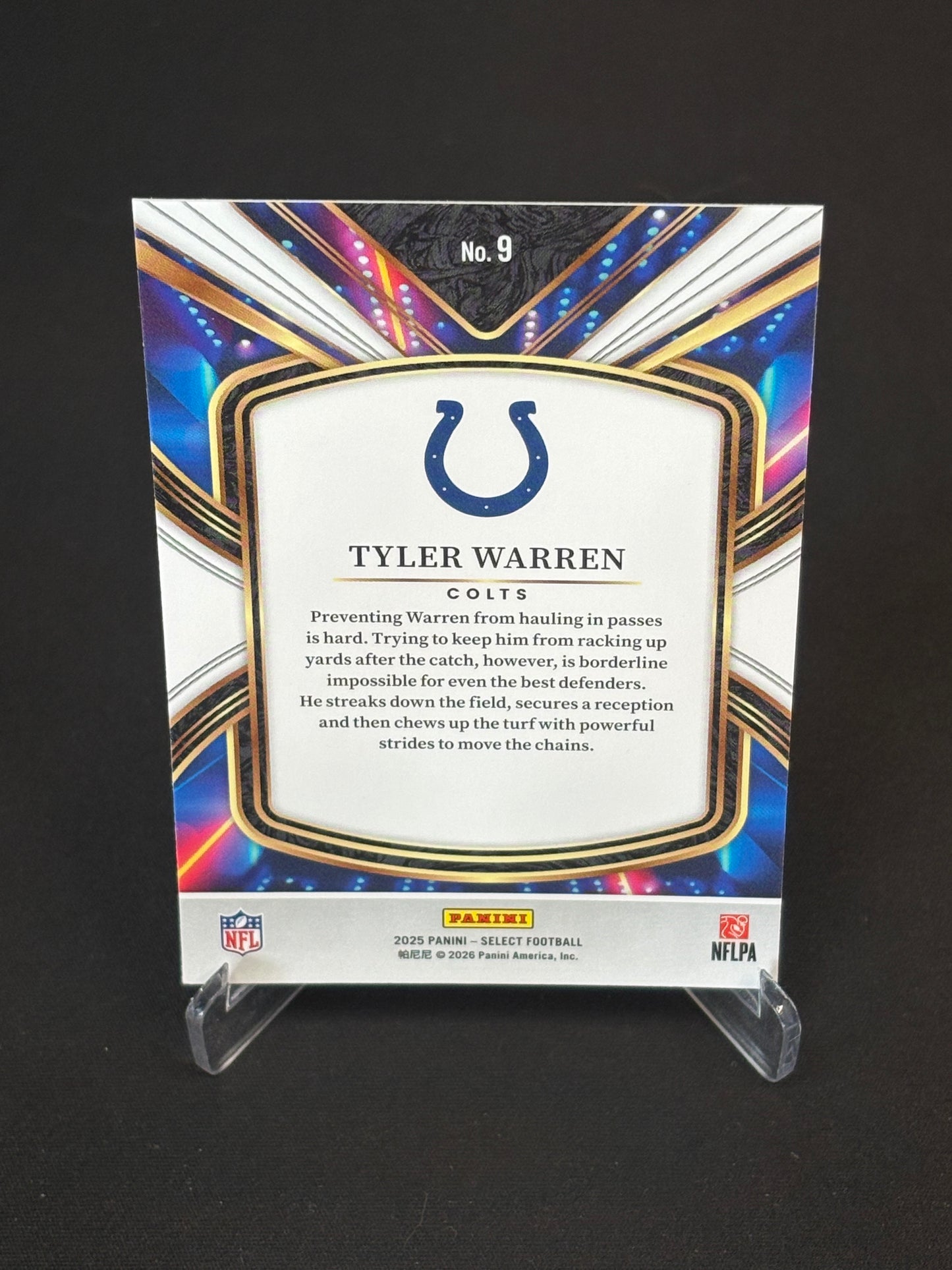 Tyler Warren RC Select 2025 "Future" Indianapolis Colts
