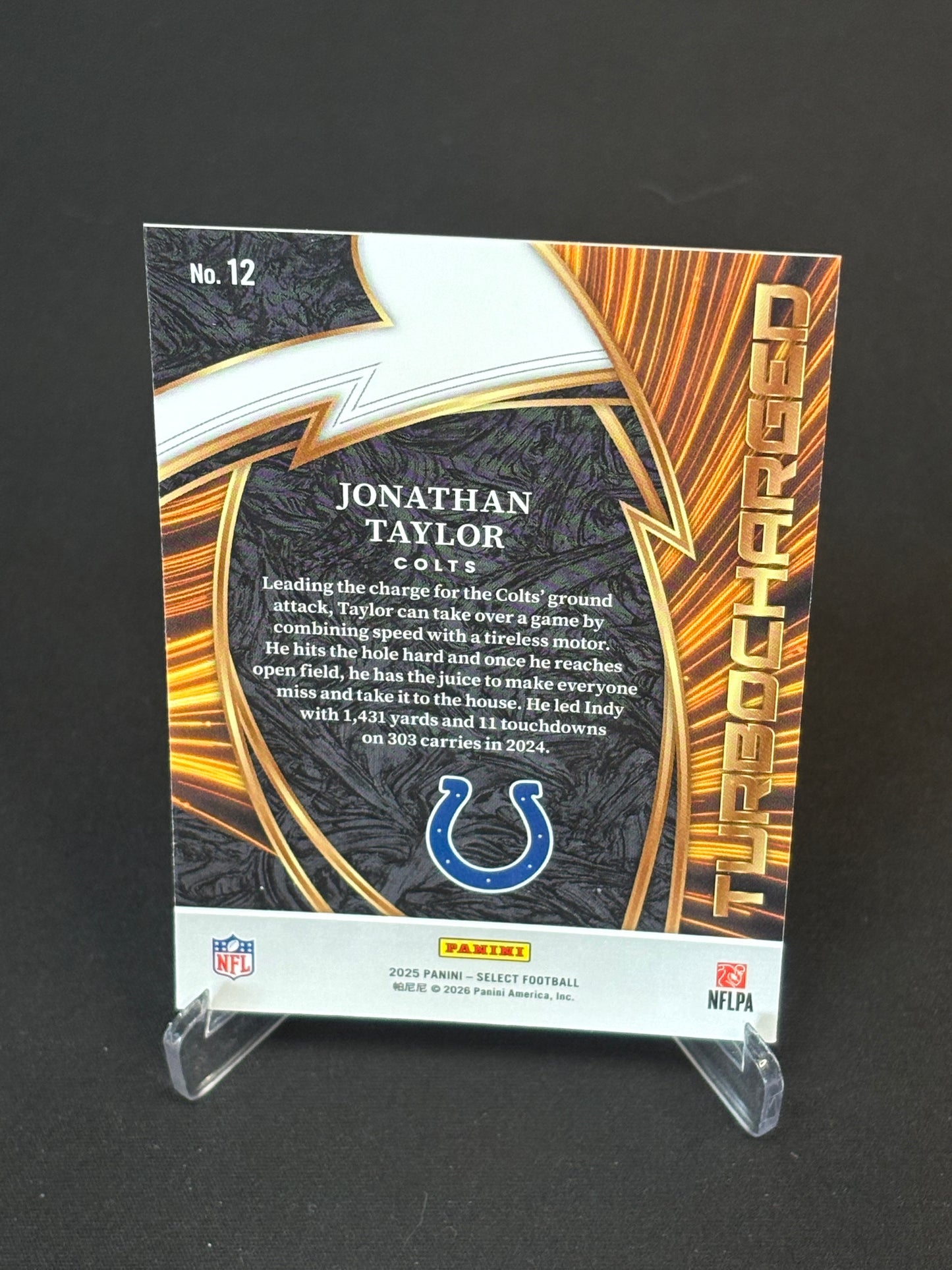 Jonathan Taylor Select 2025 "Turbocharged" Indianapolis Colts
