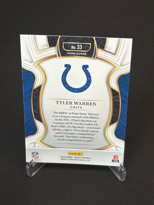 Tyler Warren RC Select 2025 "Concourse" Indianopolis Colts