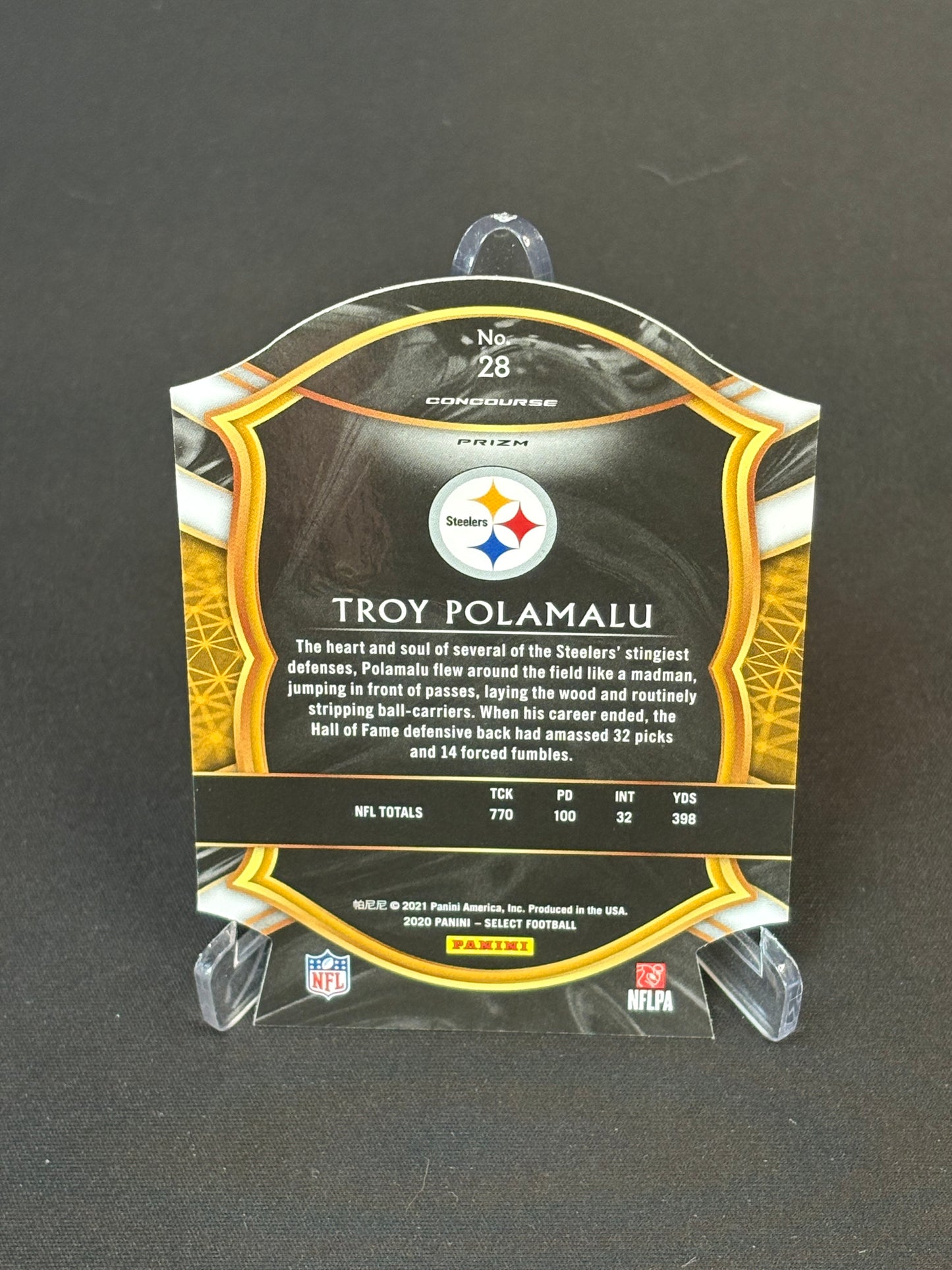Troy Polamalu Select 2020 "Green Die Cut" Pittsburgh Steelers