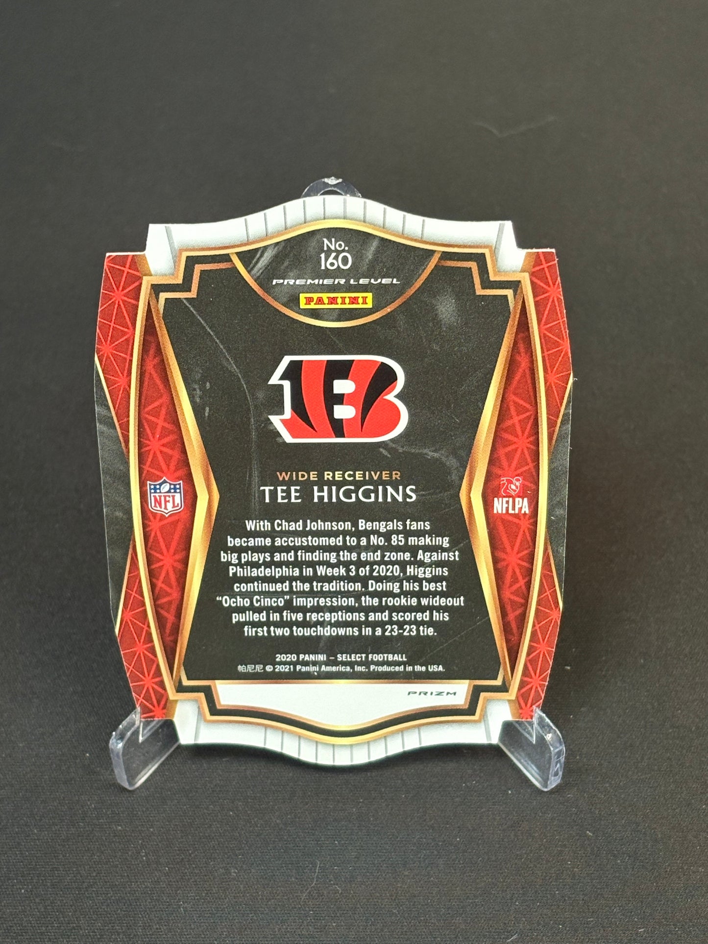 Tee Higgins RC Select 2020 "Blue White Red Die-Cut" Cincinnati Bengals