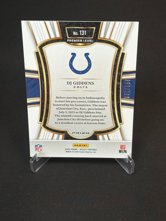 DJ Giddens RC Select 2025 "Copper Prizm Shock 656/899" Indianapolis Colts