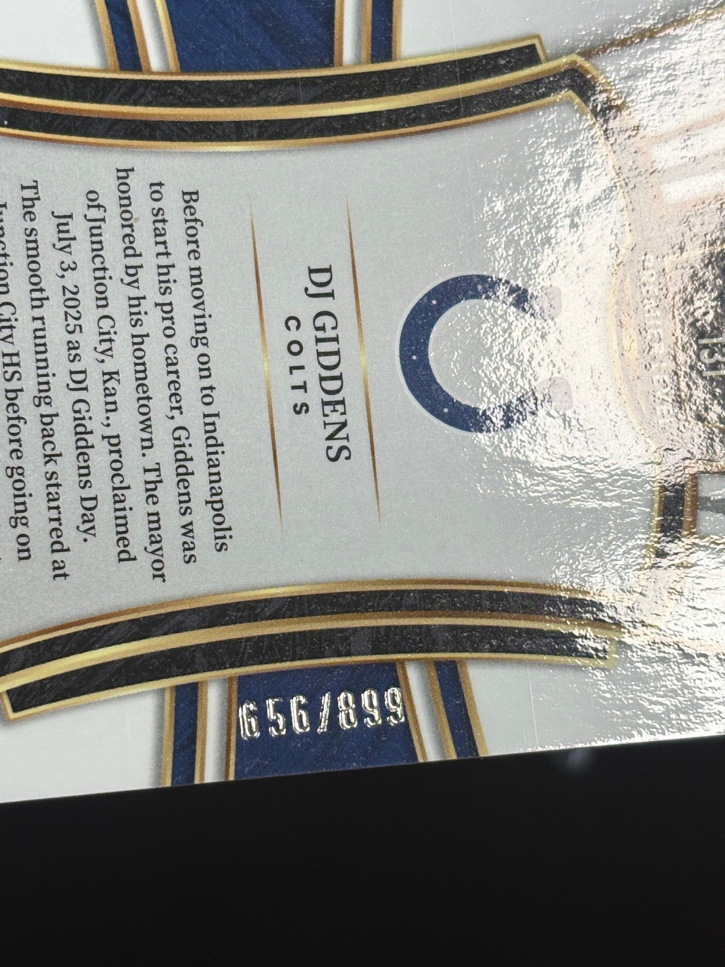 DJ Giddens RC Select 2025 "Copper Prizm Shock 656/899" Indianapolis Colts